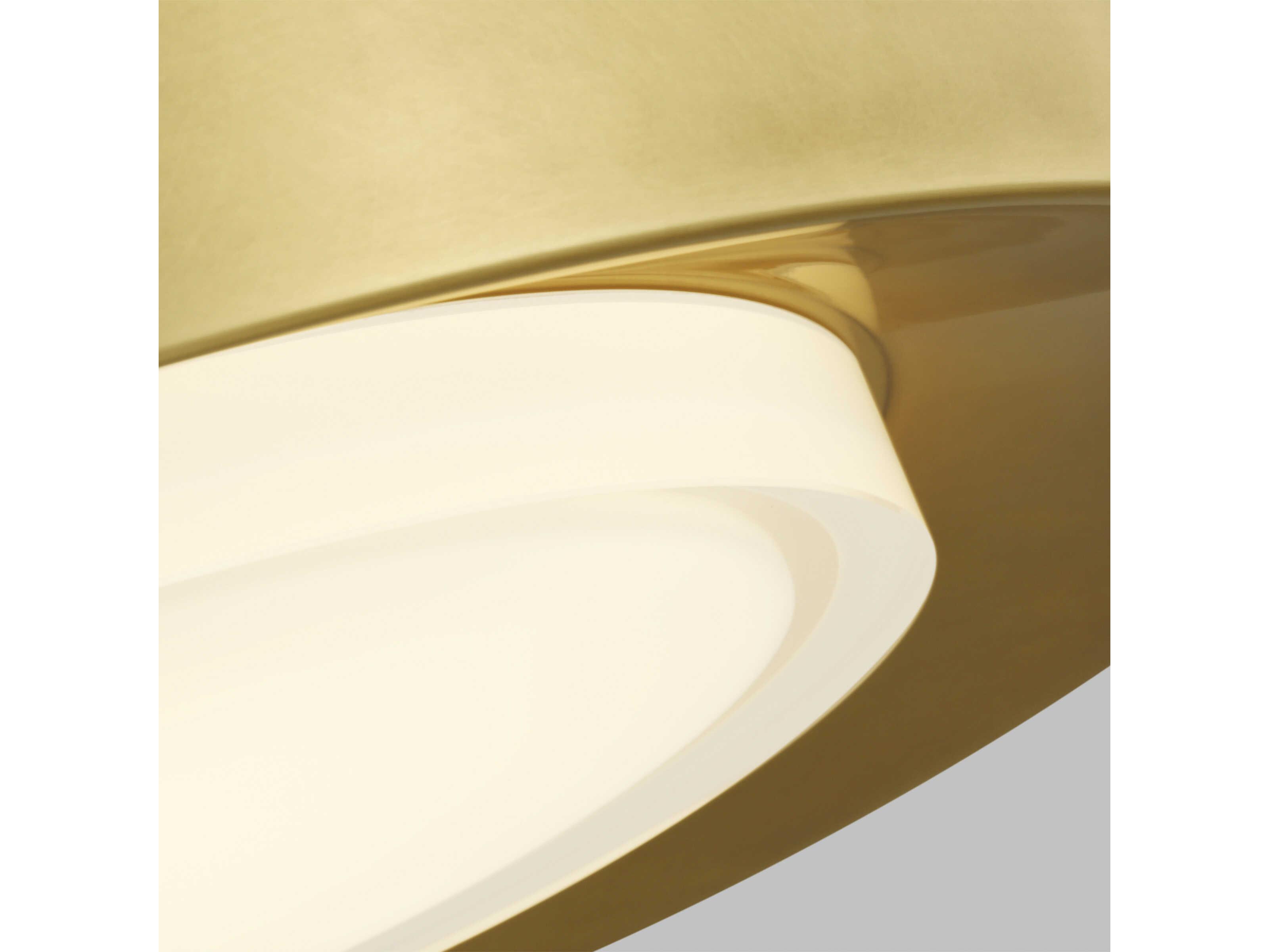 Visual Comfort Modern Hilo 1-Light Natural Brass Round Flush Mount