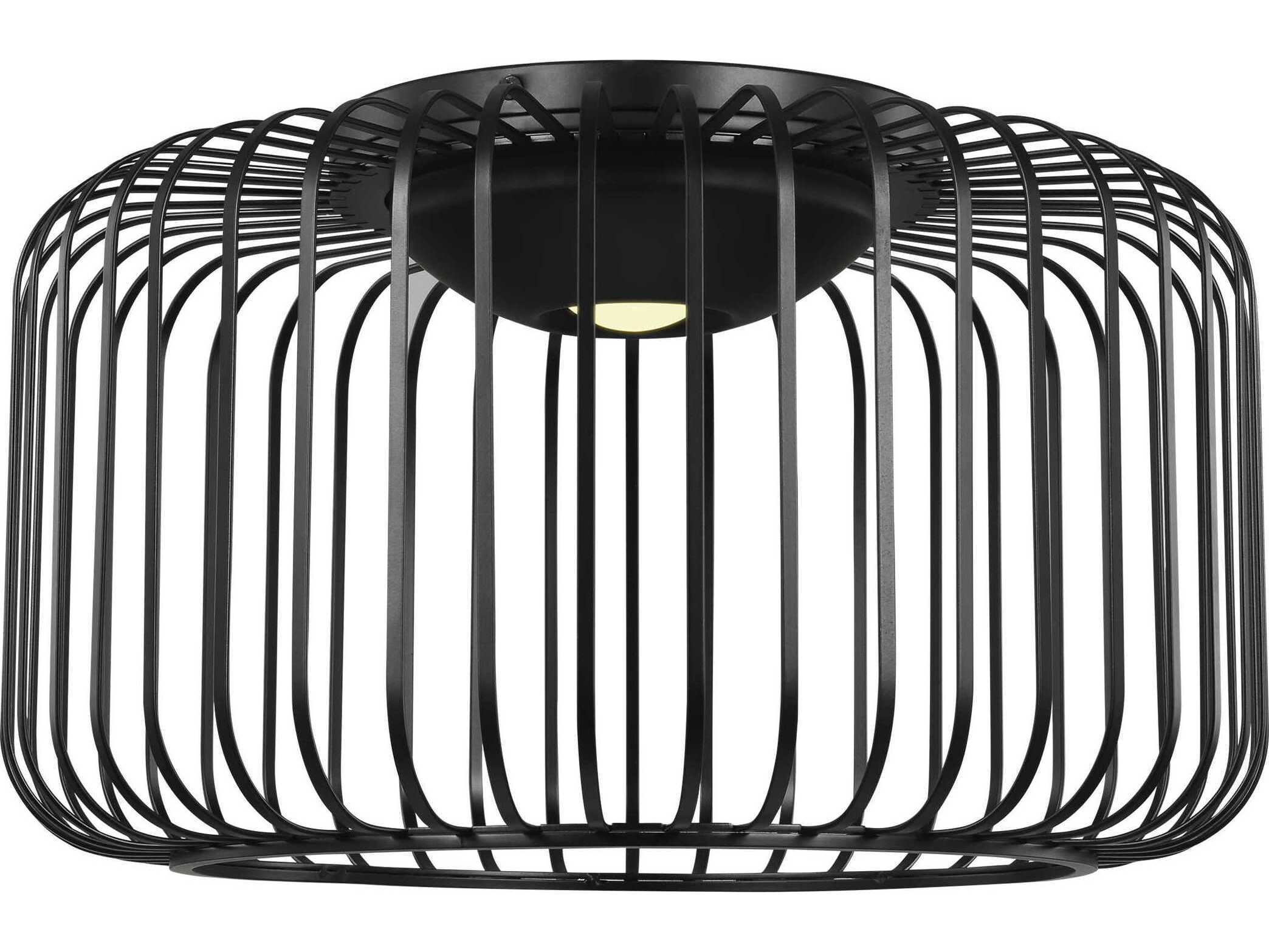 Visual Comfort Modern Kai 1-Light Nightshade Black Flush Mount