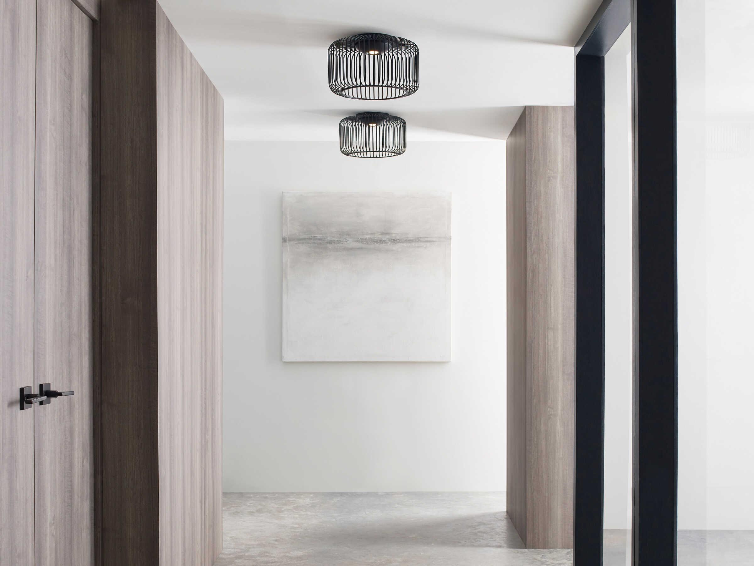 Visual Comfort Modern Kai 1-Light Nightshade Black Flush Mount