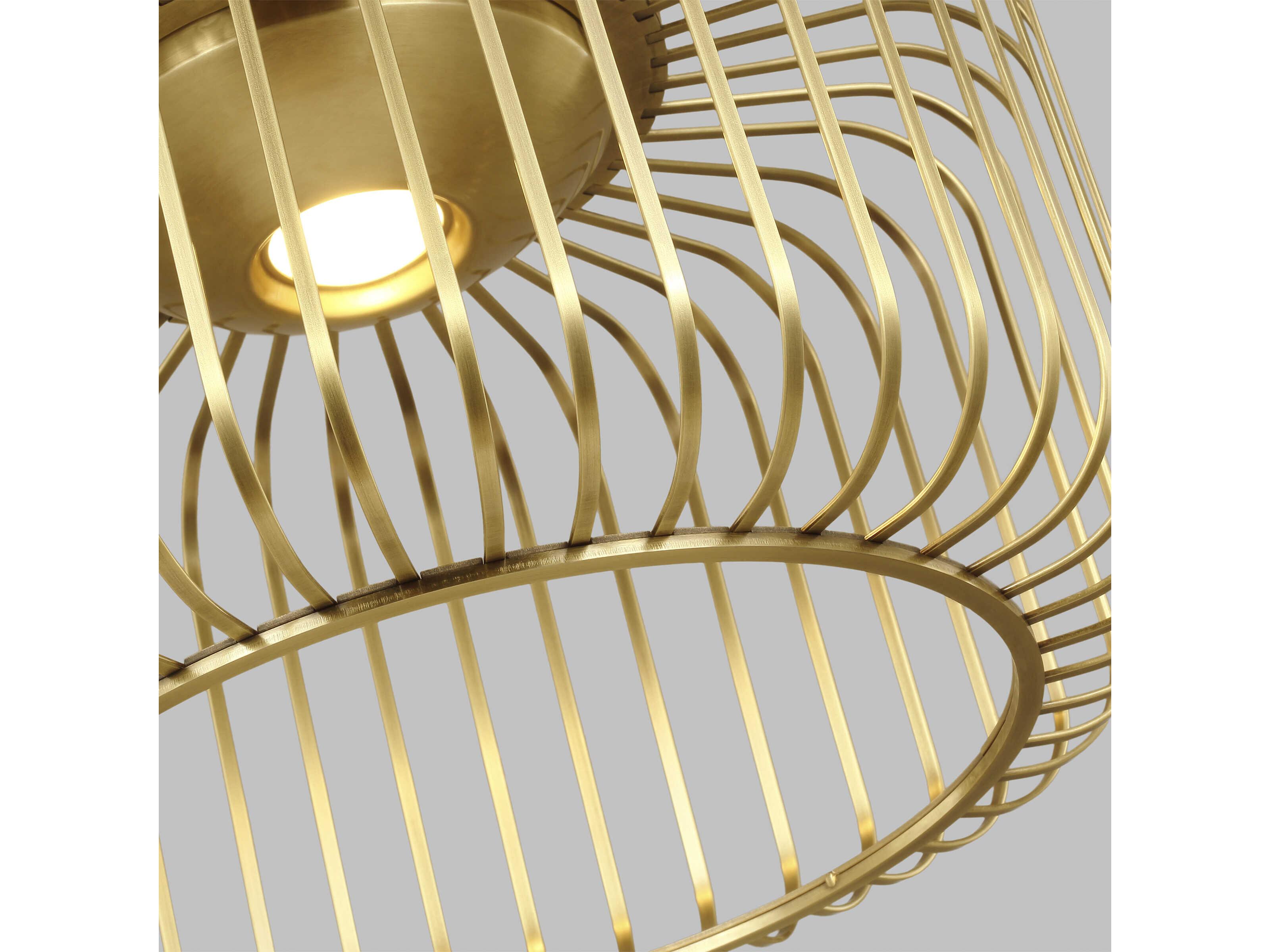 Visual Comfort Modern Kai 1-Light Plated Brass Flush Mount