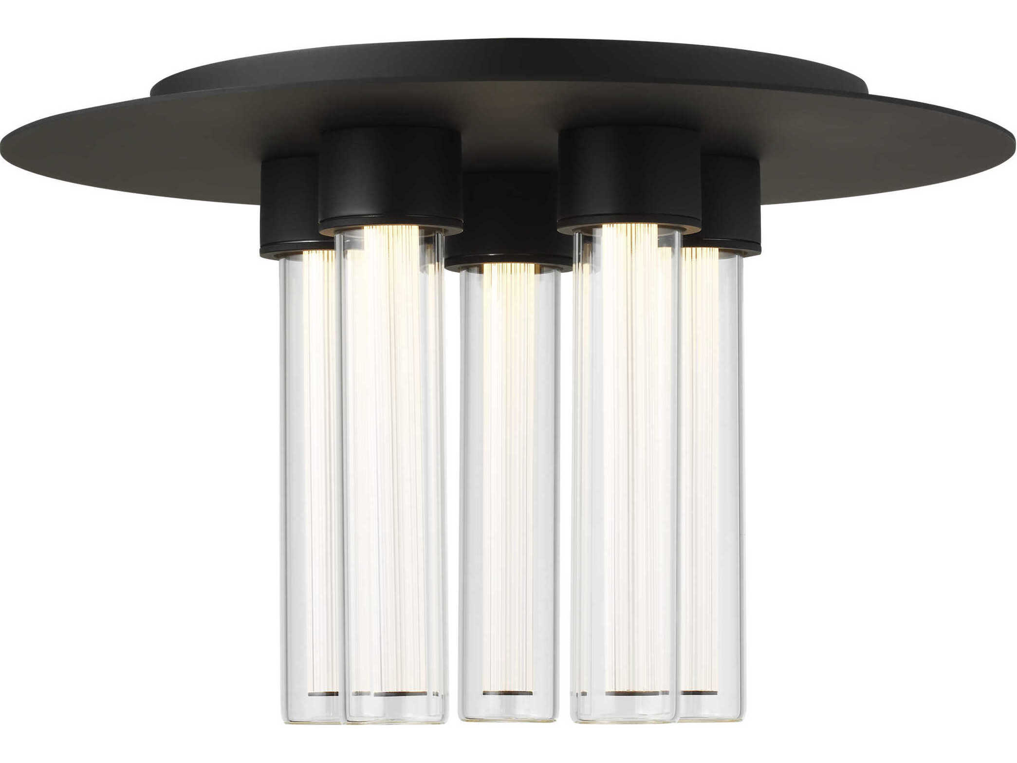 Visual Comfort Modern Kola 5-Light Nightshade Black Cylinder Flush Mount