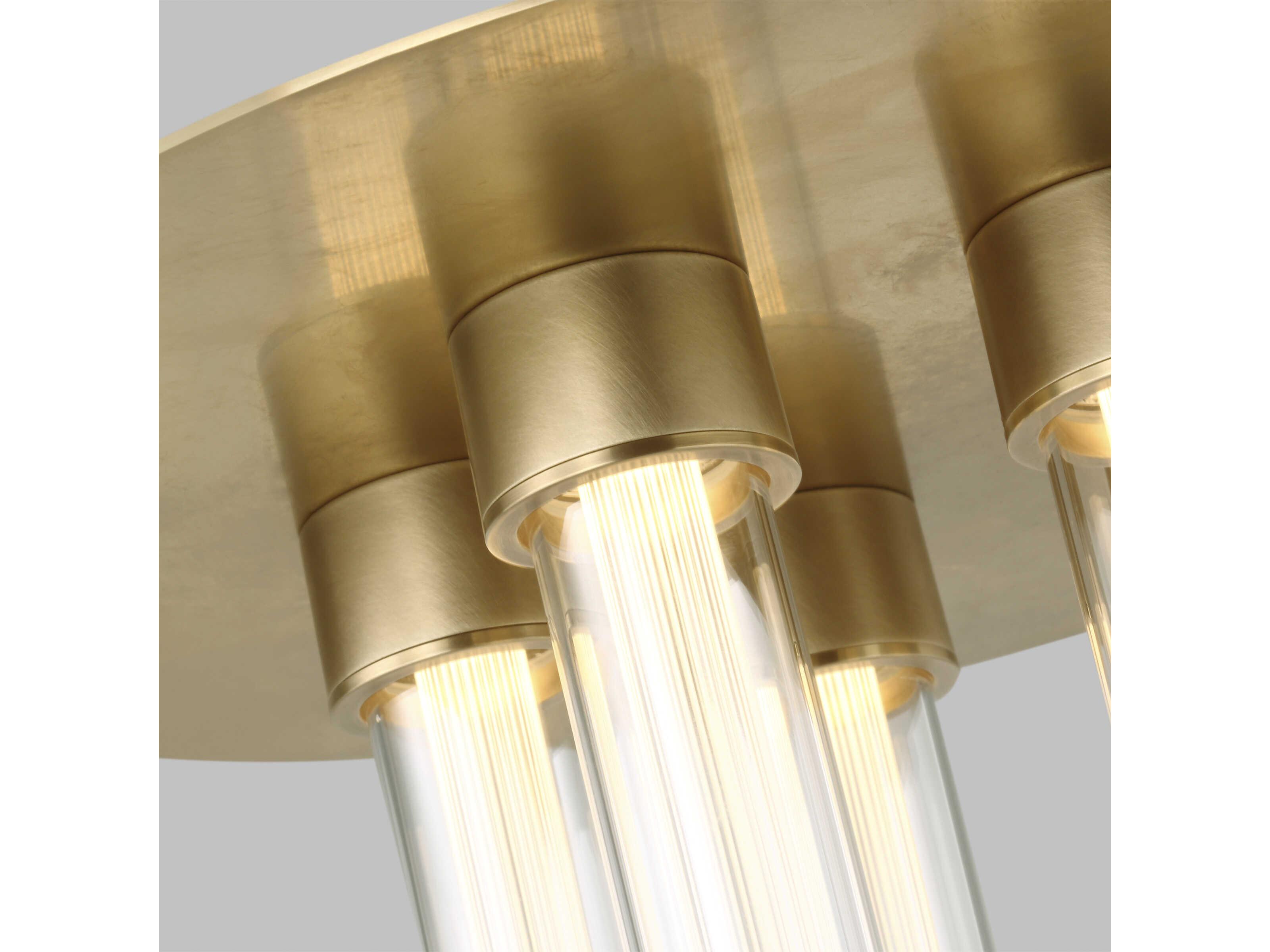 Visual Comfort Modern Kola 5-Light Natural Brass Cylinder Flush Mount