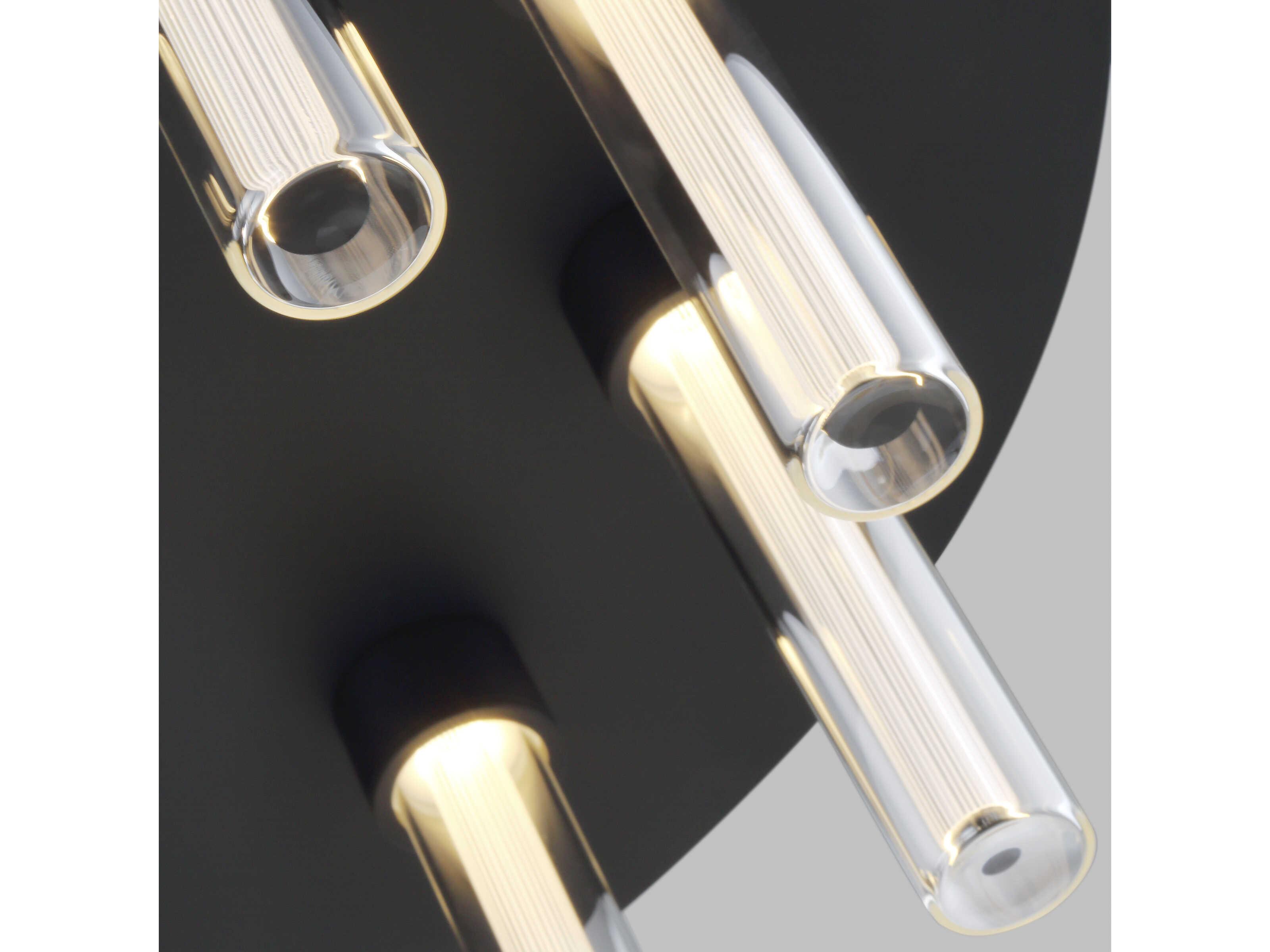 Visual Comfort Modern Kola 9-Light Nightshade Black Cylinder Flush Mount