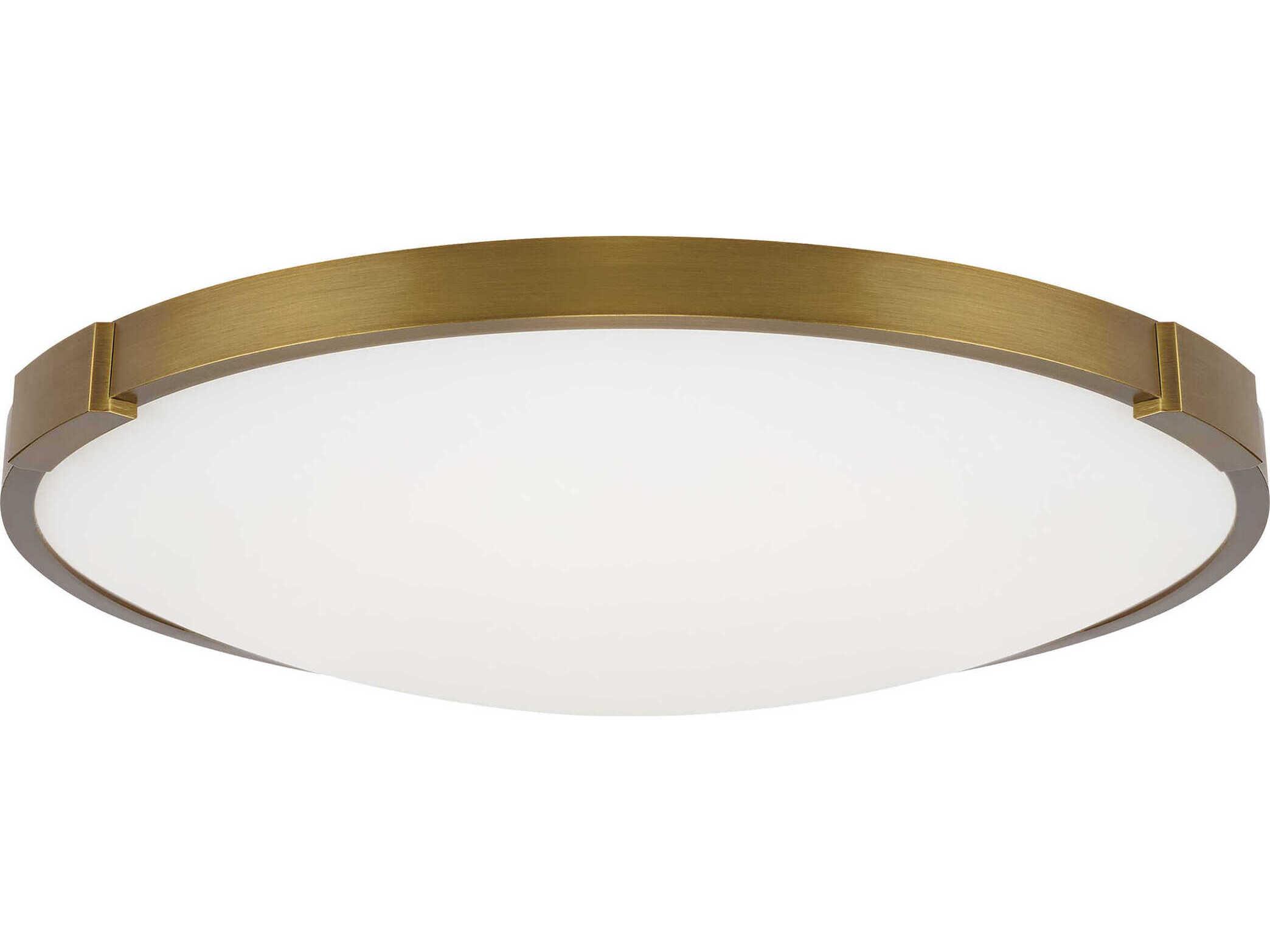 Visual Comfort Modern Lance 1-Light Aged Brass Bowl Flush Mount