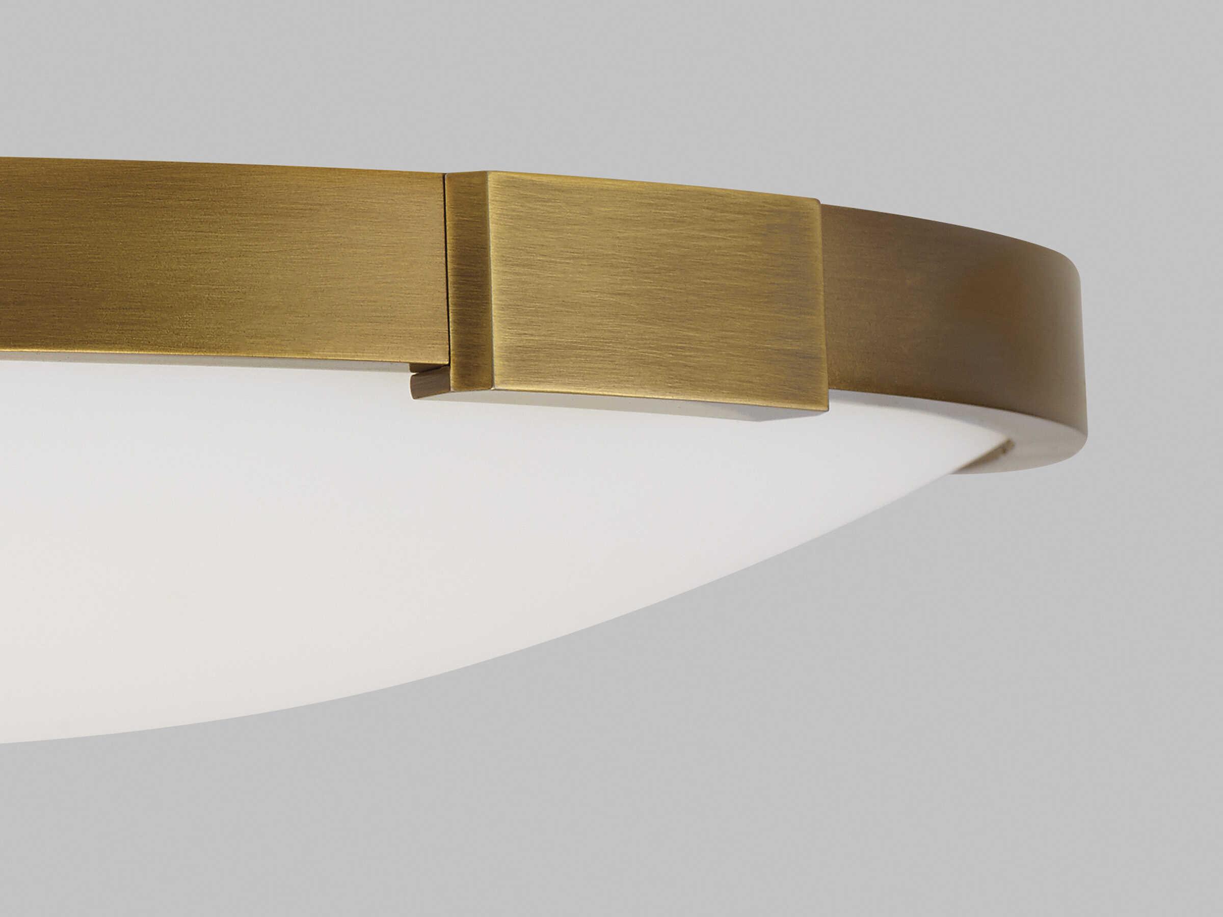 Visual Comfort Modern Lance 1-Light Aged Brass Bowl Flush Mount