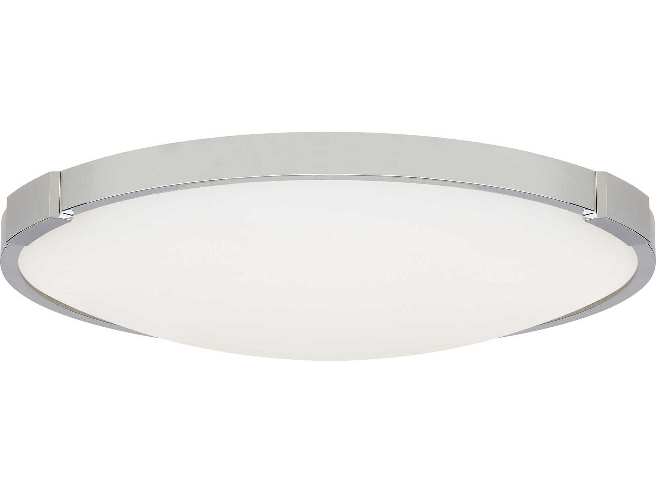 Visual Comfort Modern Lance 1-Light Chrome Bowl Flush Mount