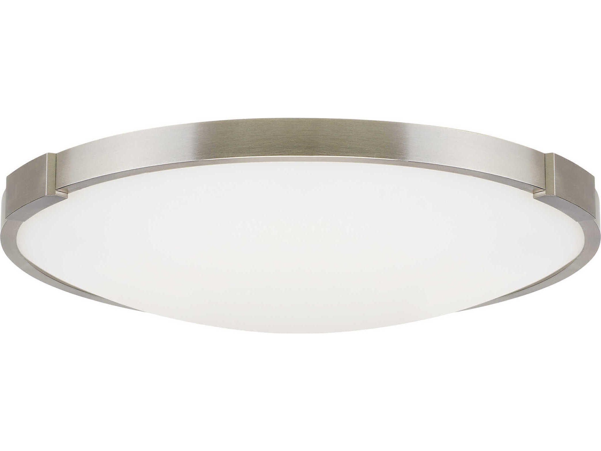 Visual Comfort Modern Lance 1-Light Satin Nickel Bowl Flush Mount