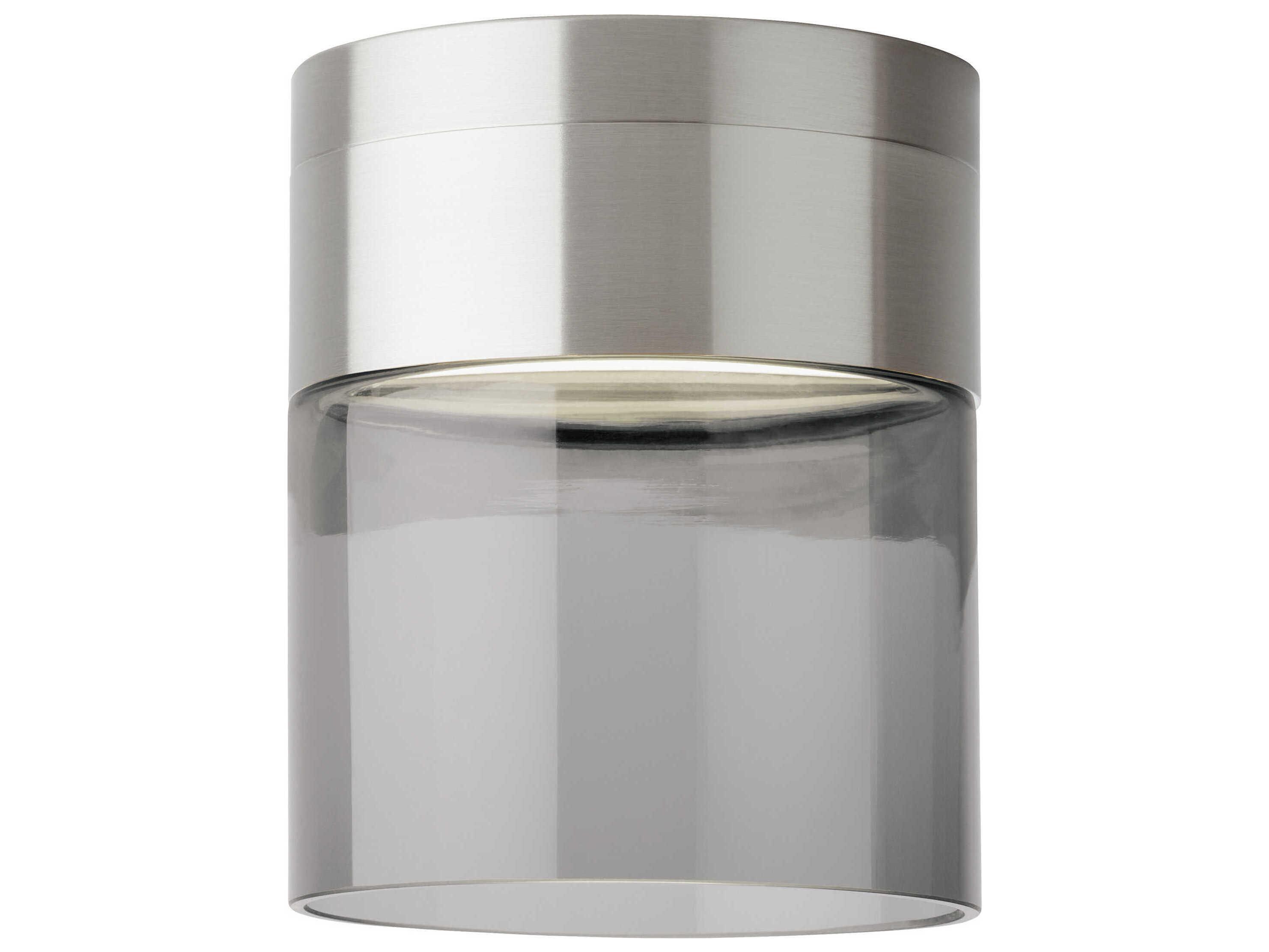 Visual Comfort Modern Manette 1-Light Satin Nickel Gray Flush Mount