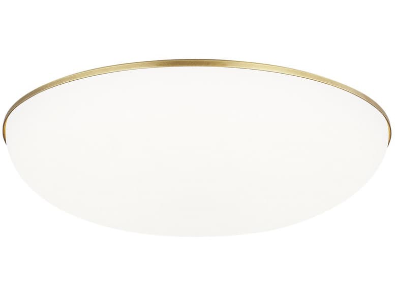 Visual Comfort Modern Megan 1-Light Plated Brass Bowl Flush Mount