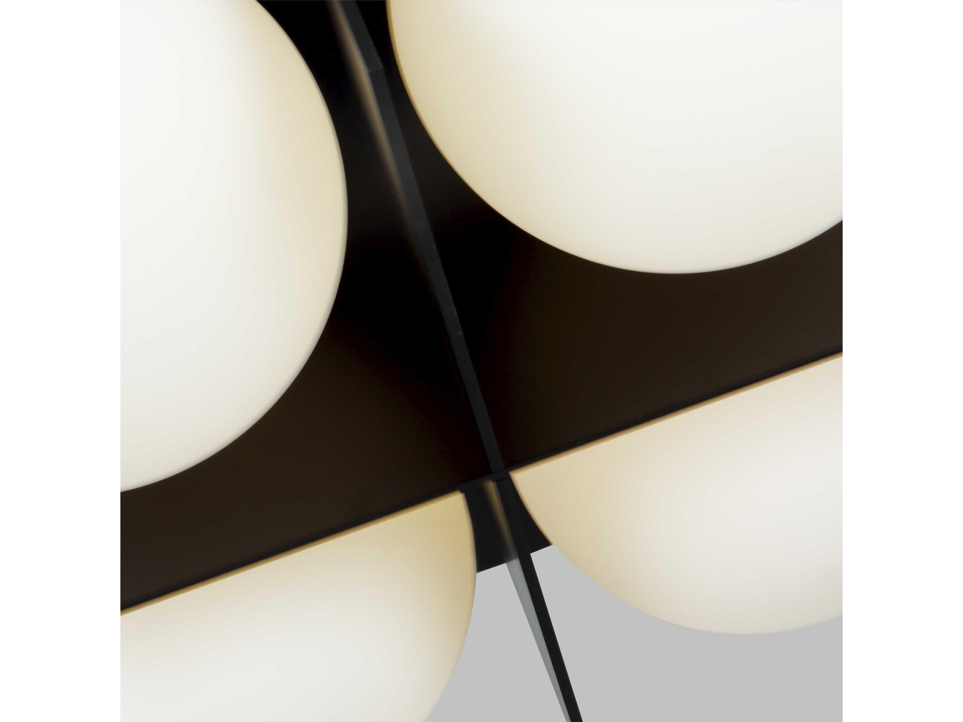 Visual Comfort Modern Orbel 4-Light Matte Black Globe Flush Mount