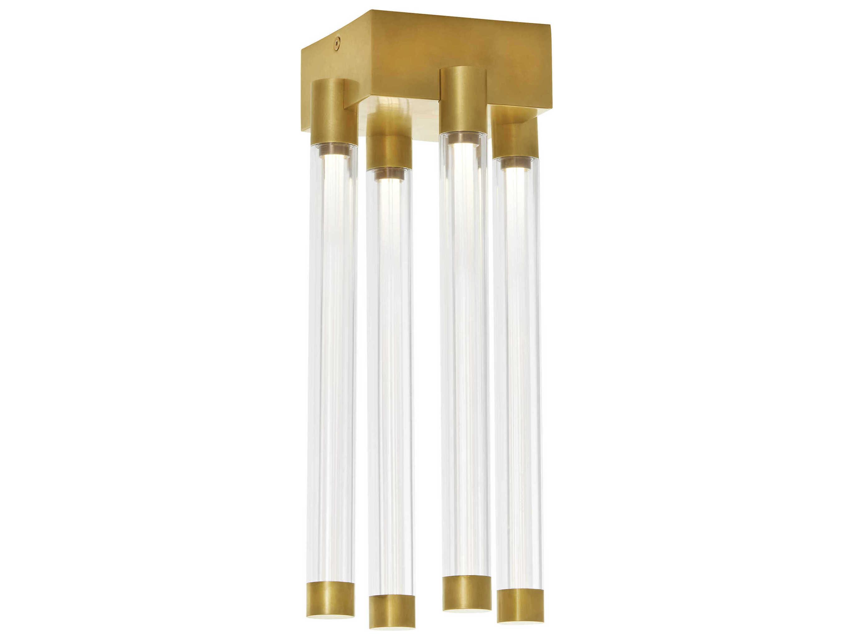 Visual Comfort Modern Phobos 4-Light Natural Brass Flush Mount
