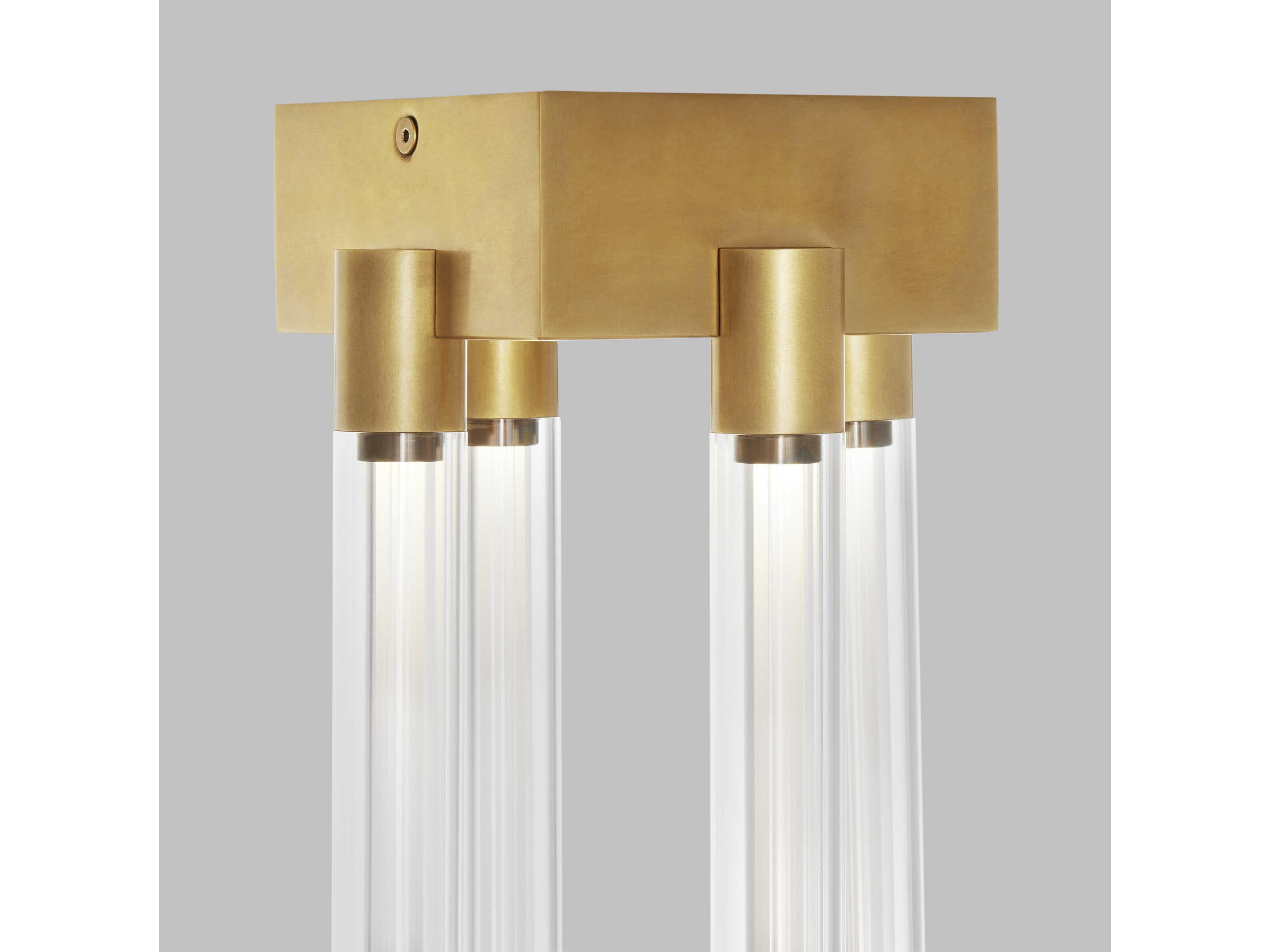 Visual Comfort Modern Phobos 4-Light Natural Brass Flush Mount