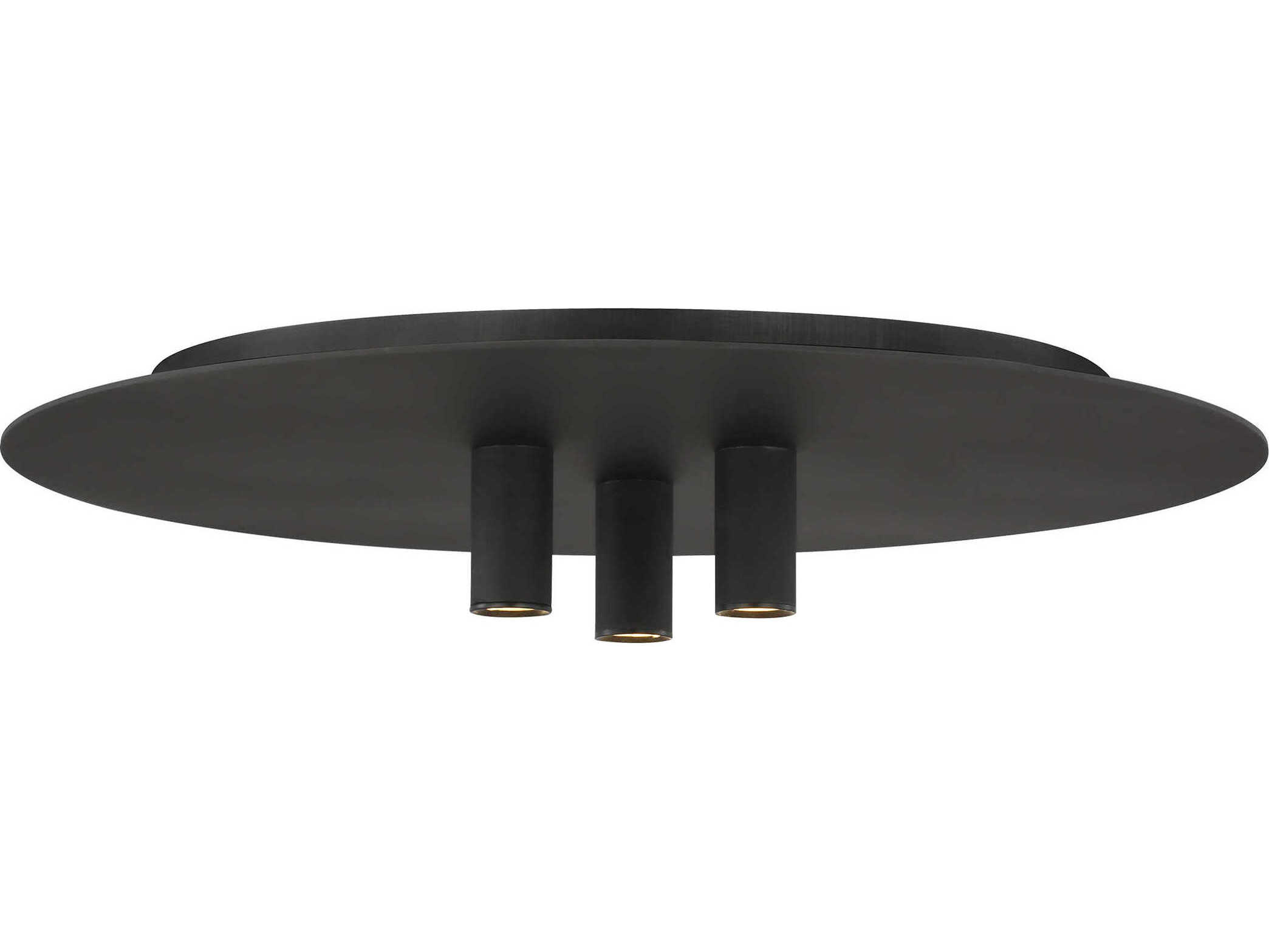 Visual Comfort Modern Ponte 1-Light Nightshade Black Round Flush Mount