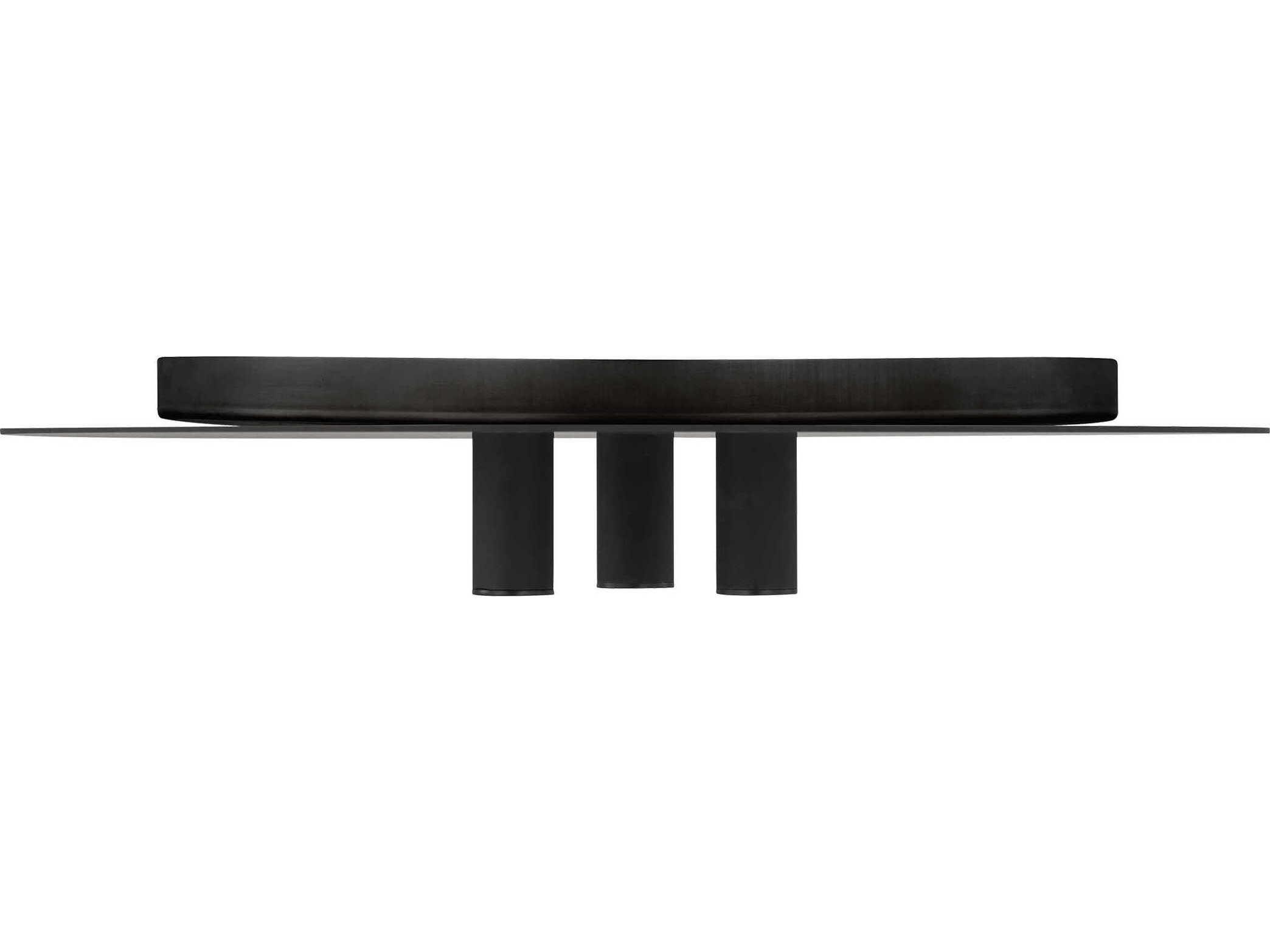 Visual Comfort Modern Ponte 1-Light Nightshade Black Round Flush Mount