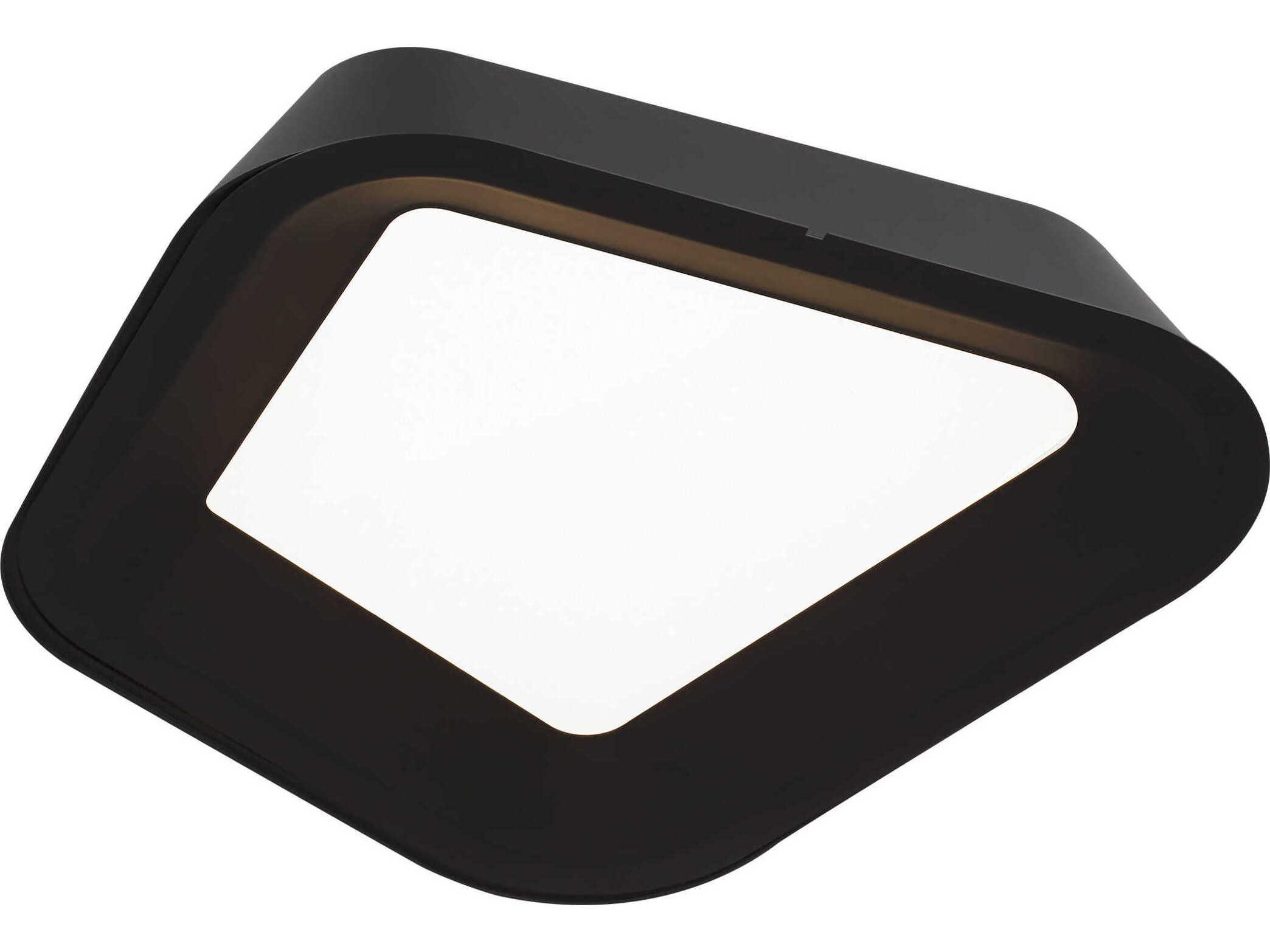 Visual Comfort Modern Rhonan 1-Light Nightshade Black Flush Mount