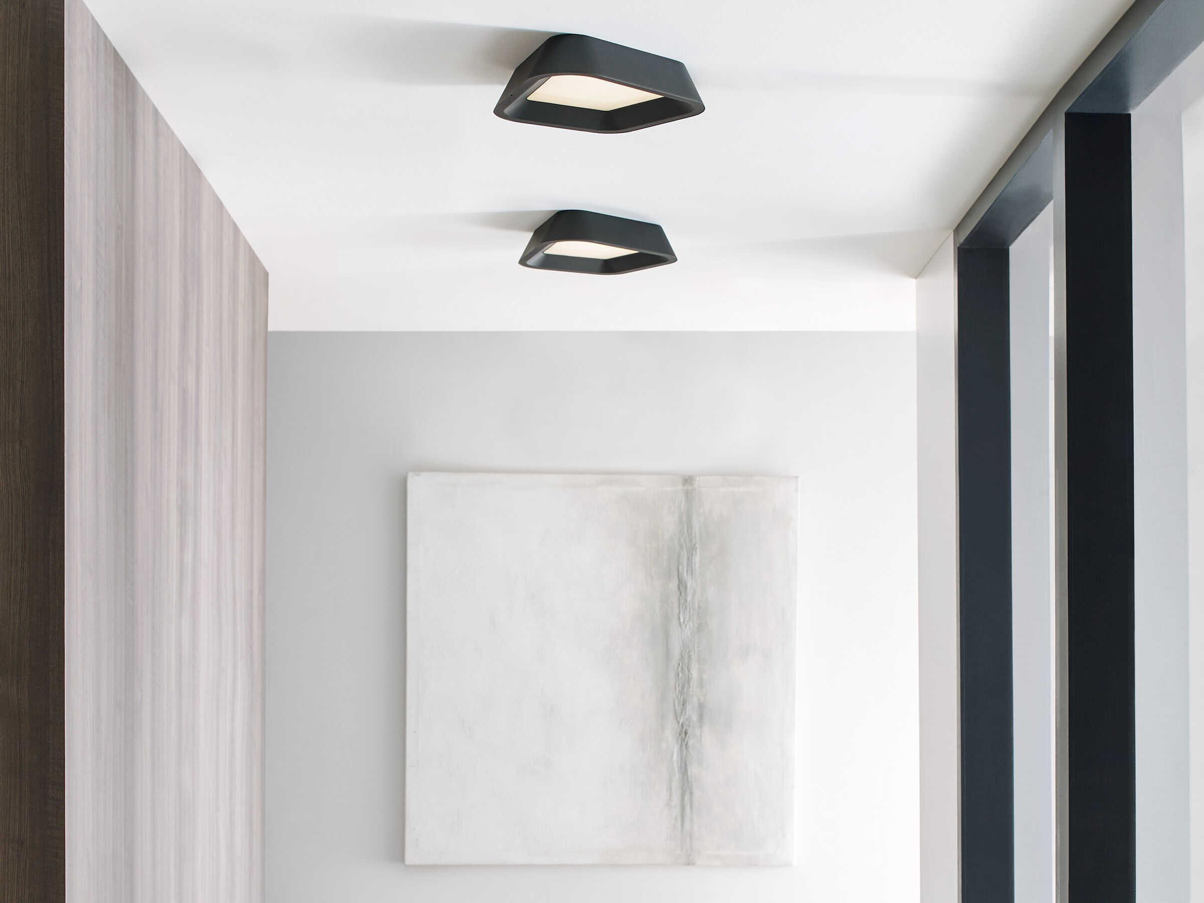 Visual Comfort Modern Rhonan 1-Light Nightshade Black Flush Mount