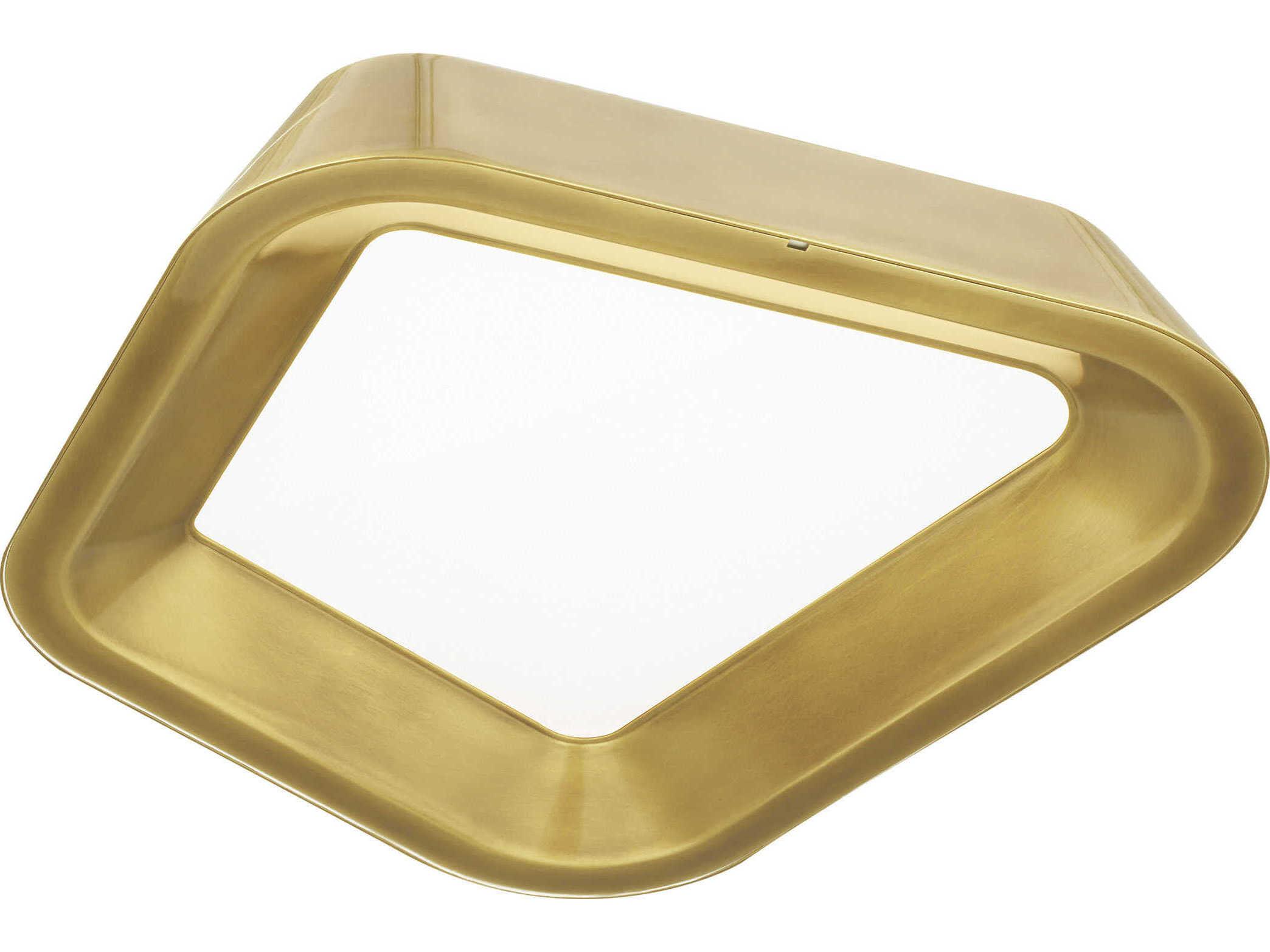 Visual Comfort Modern Rhonan 1-Light Plated Brass Flush Mount