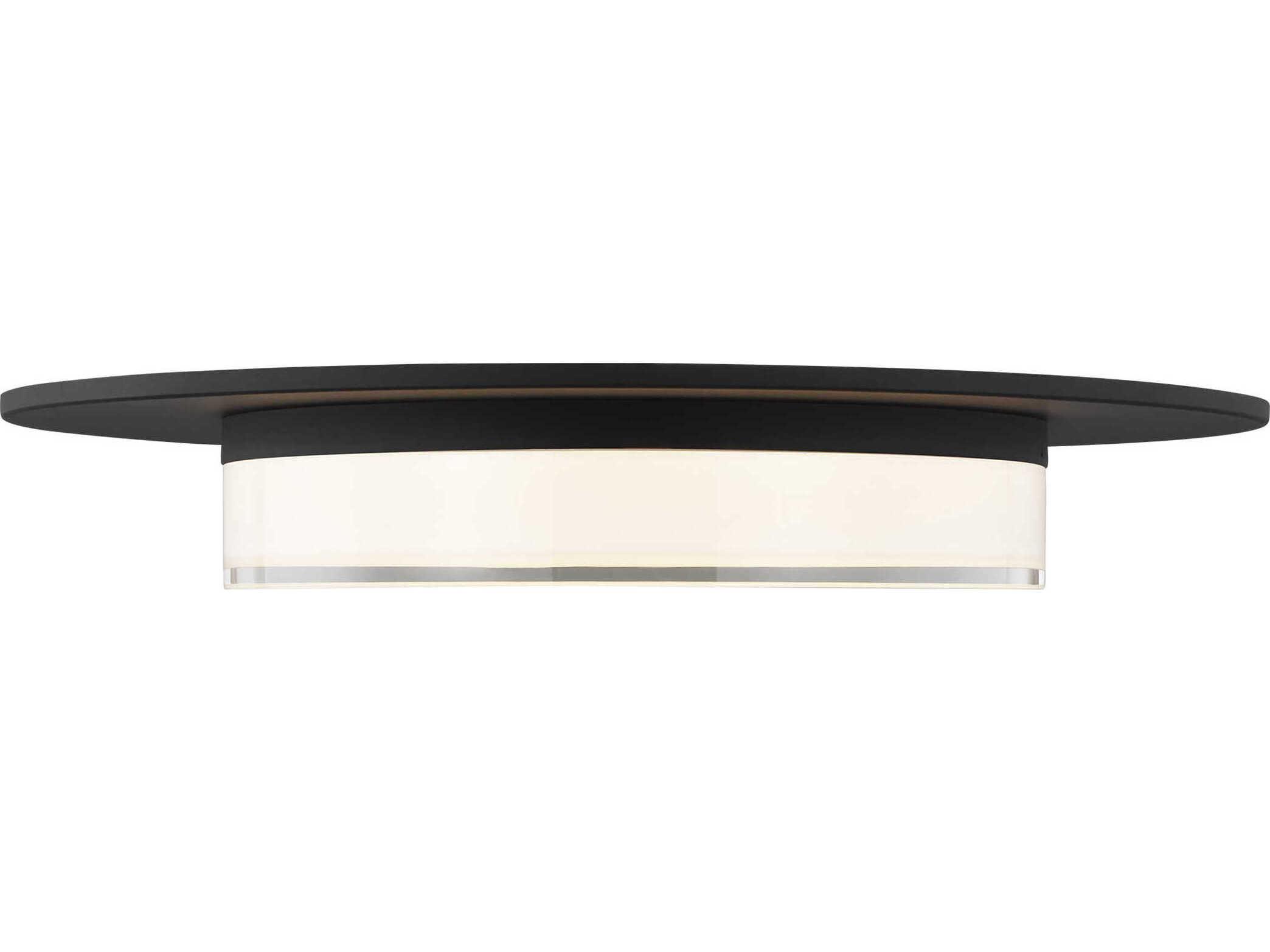 Visual Comfort Modern Sen 1-Light Nightshade Black Round Flush Mount