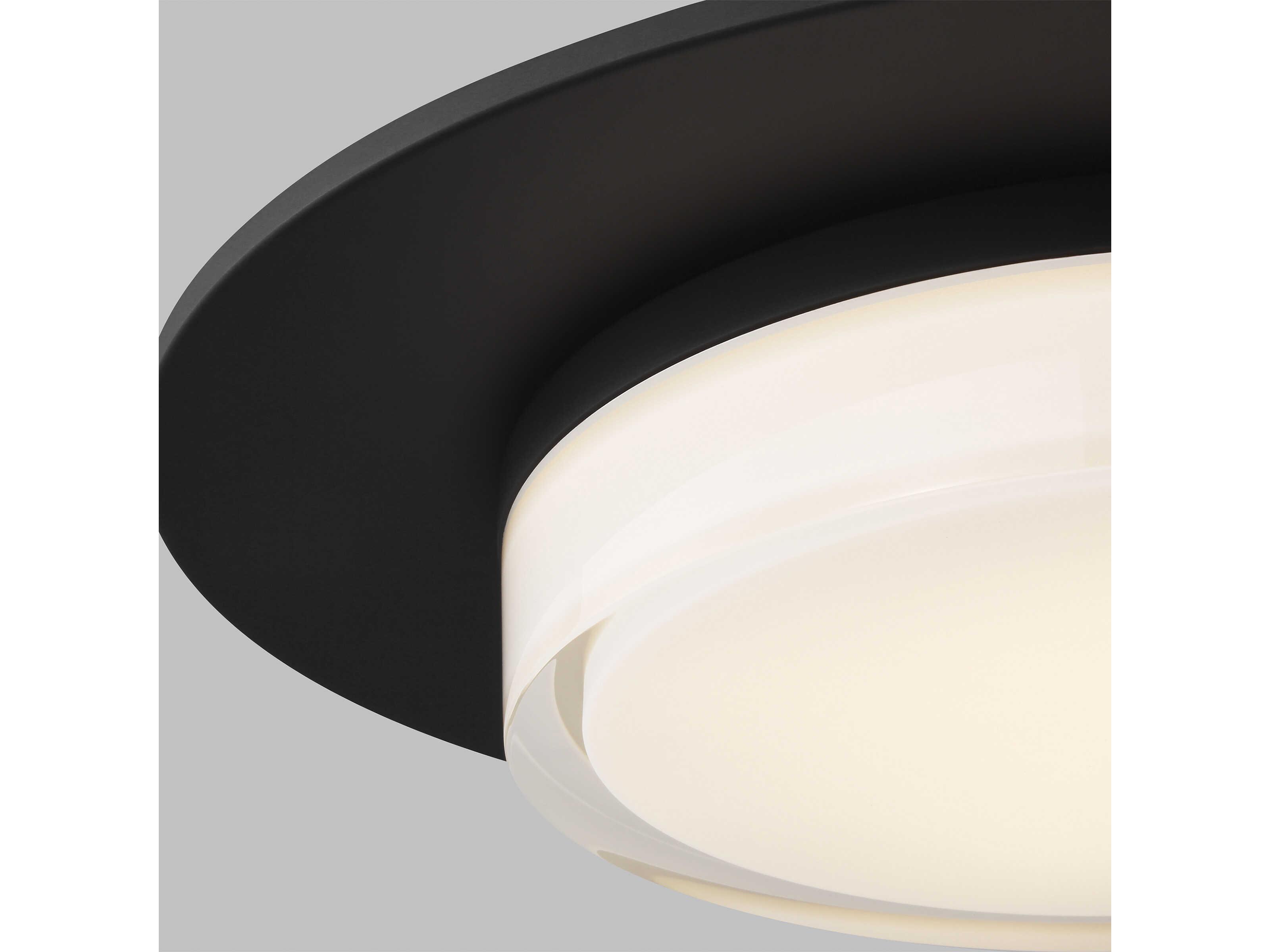 Visual Comfort Modern Sen 1-Light Nightshade Black Round Flush Mount