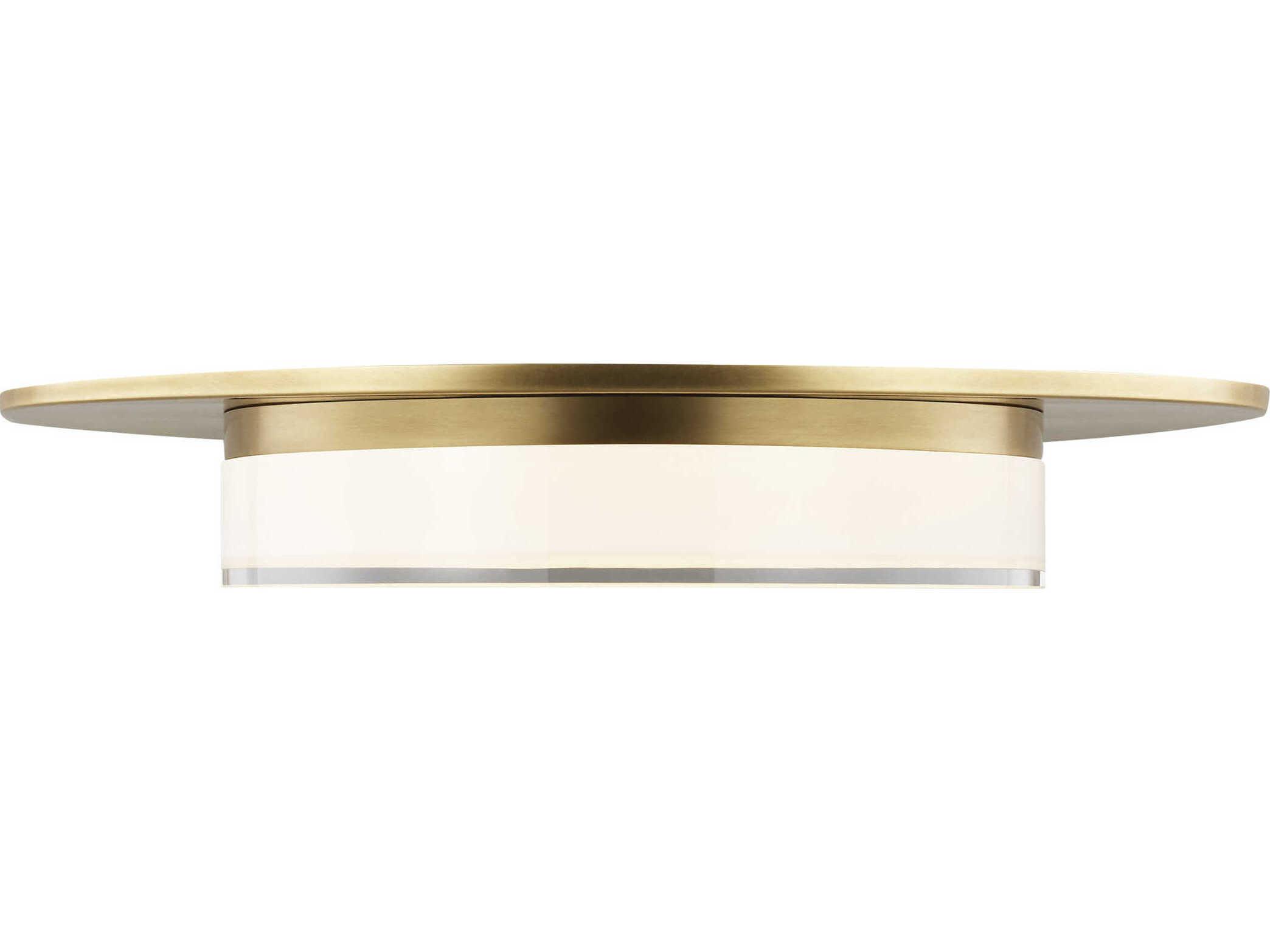 Visual Comfort Modern Sen 1-Light Natural Brass Round Flush Mount