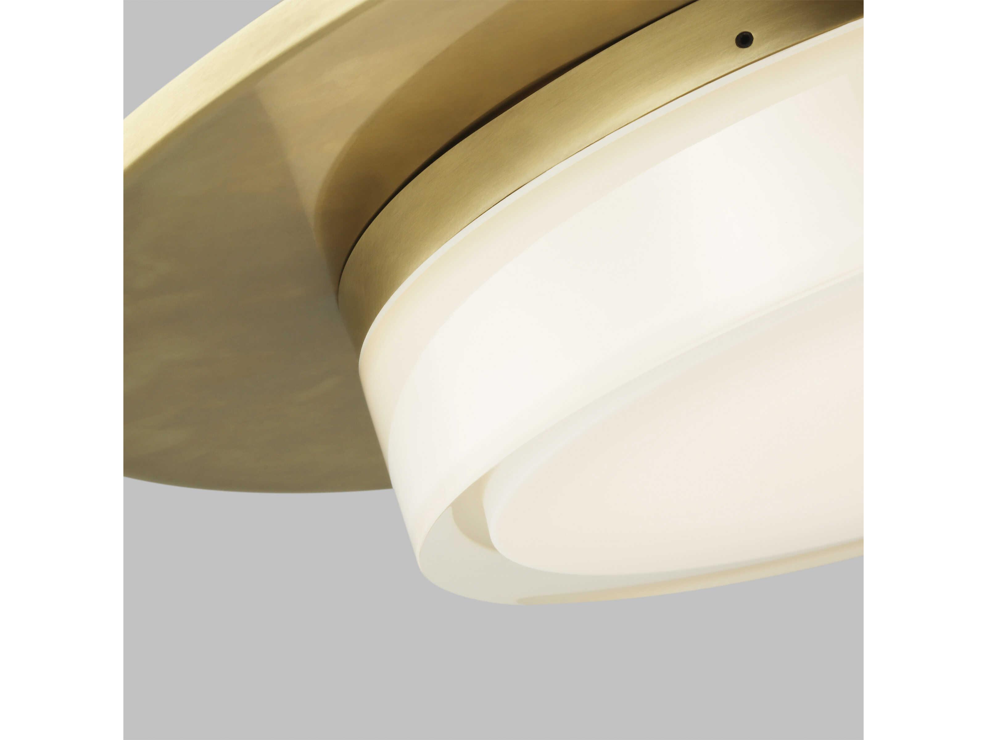 Visual Comfort Modern Sen 1-Light Natural Brass Round Flush Mount