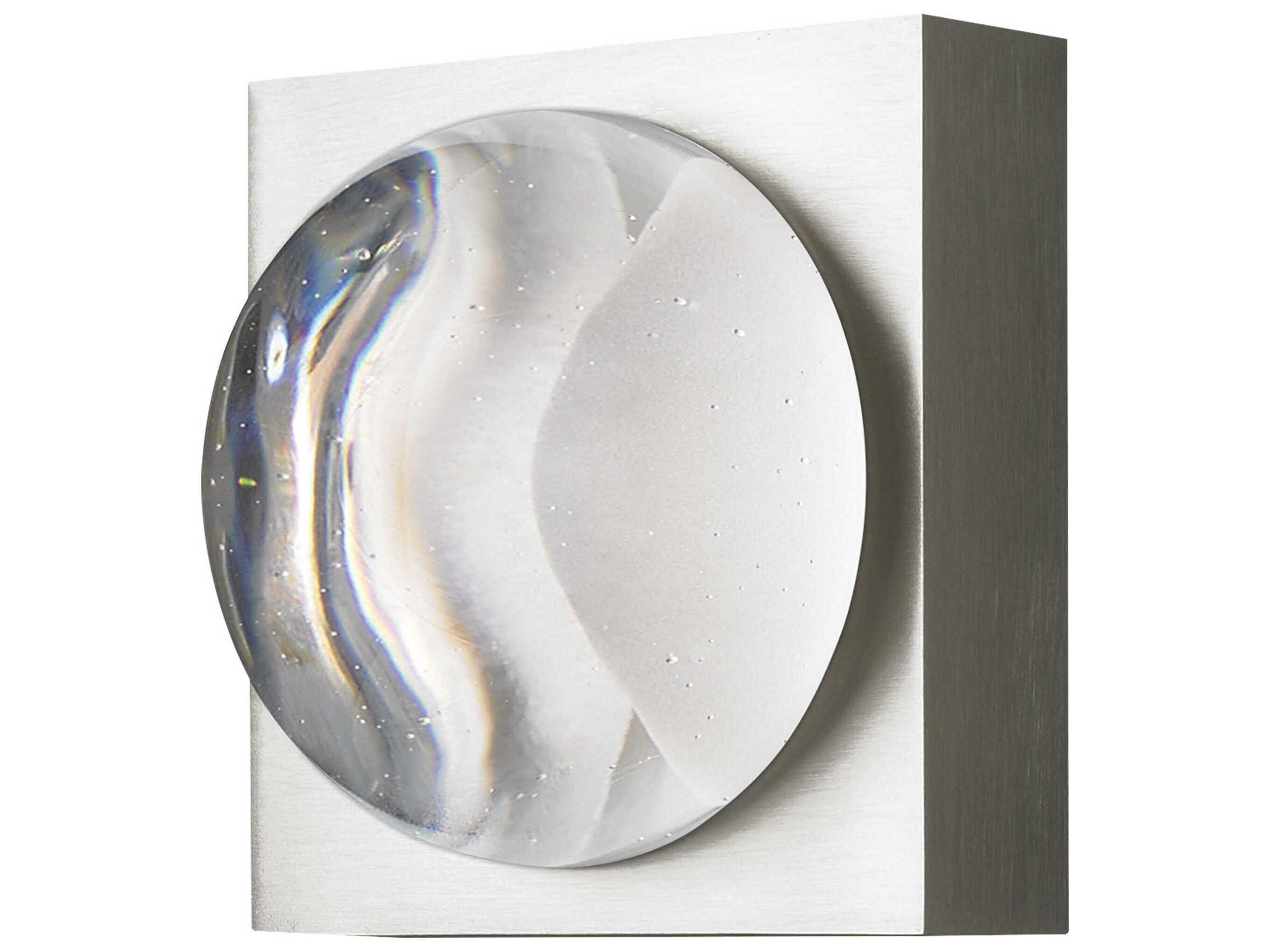 Visual Comfort Modern Sphere 1-Light Satin Nickel Flush Mount