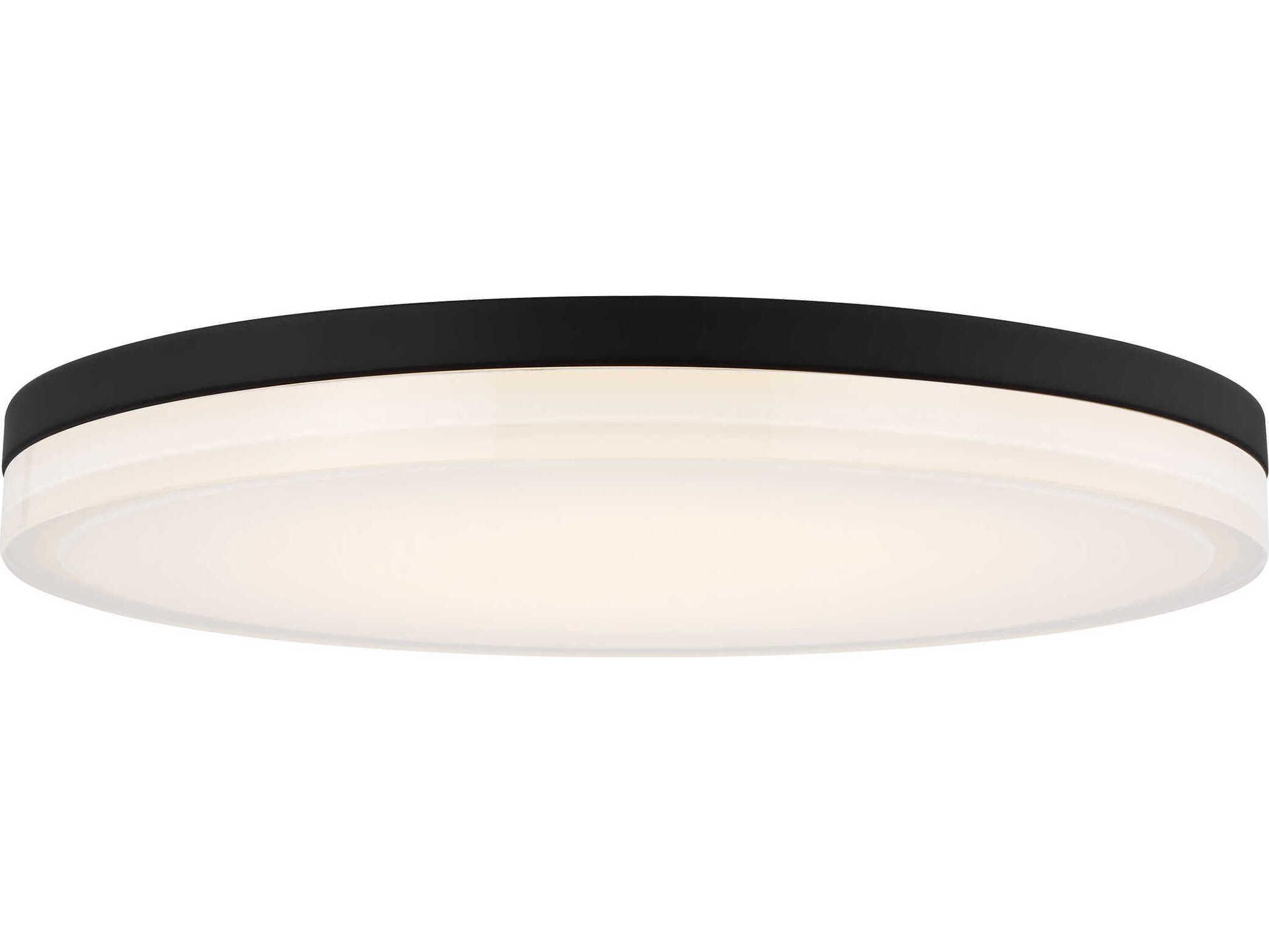 Visual Comfort Modern Wyatt 1-Light Nightshade Black Round Flush Mount