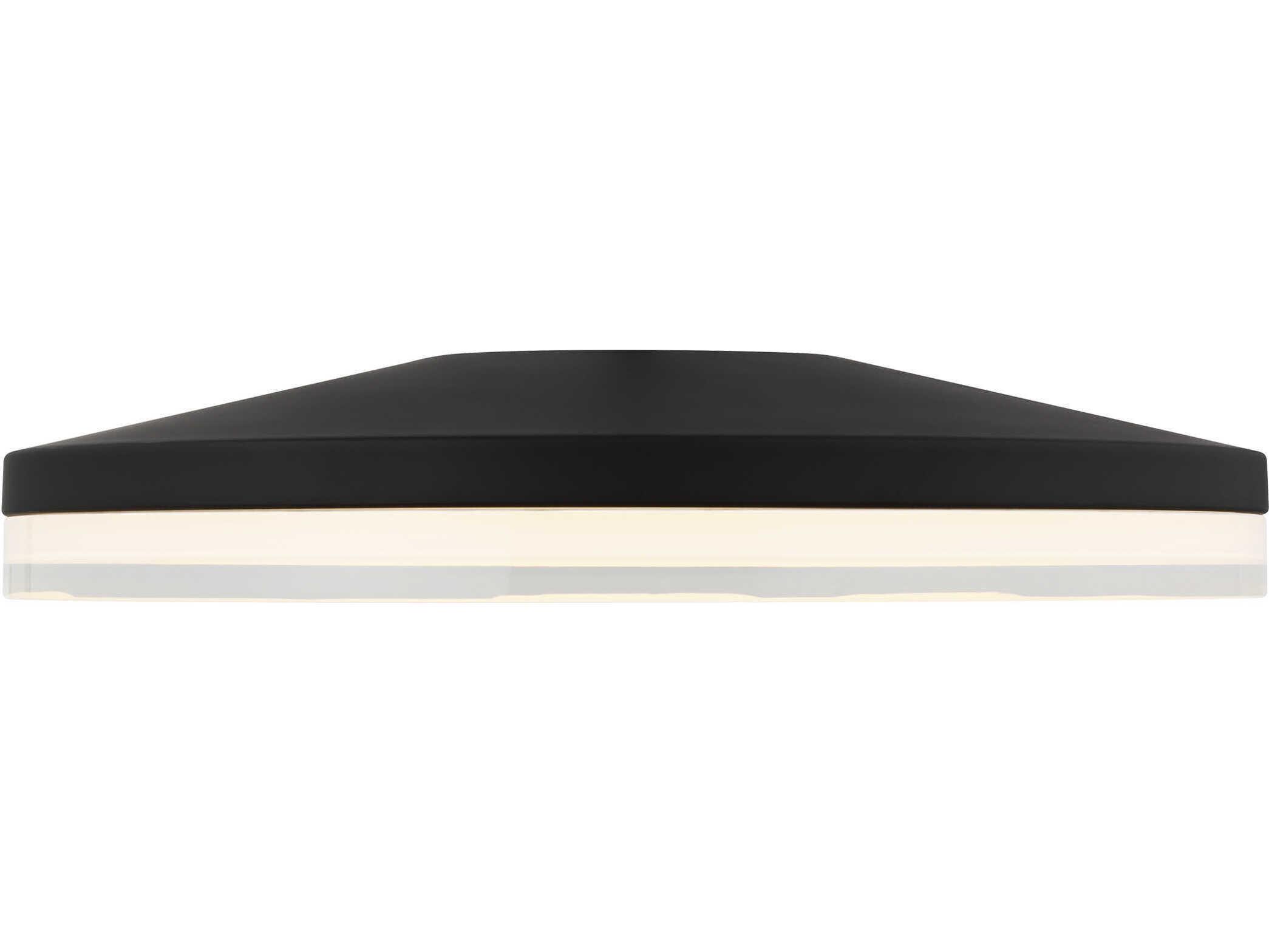 Visual Comfort Modern Wyatt 1-Light Nightshade Black Round Flush Mount