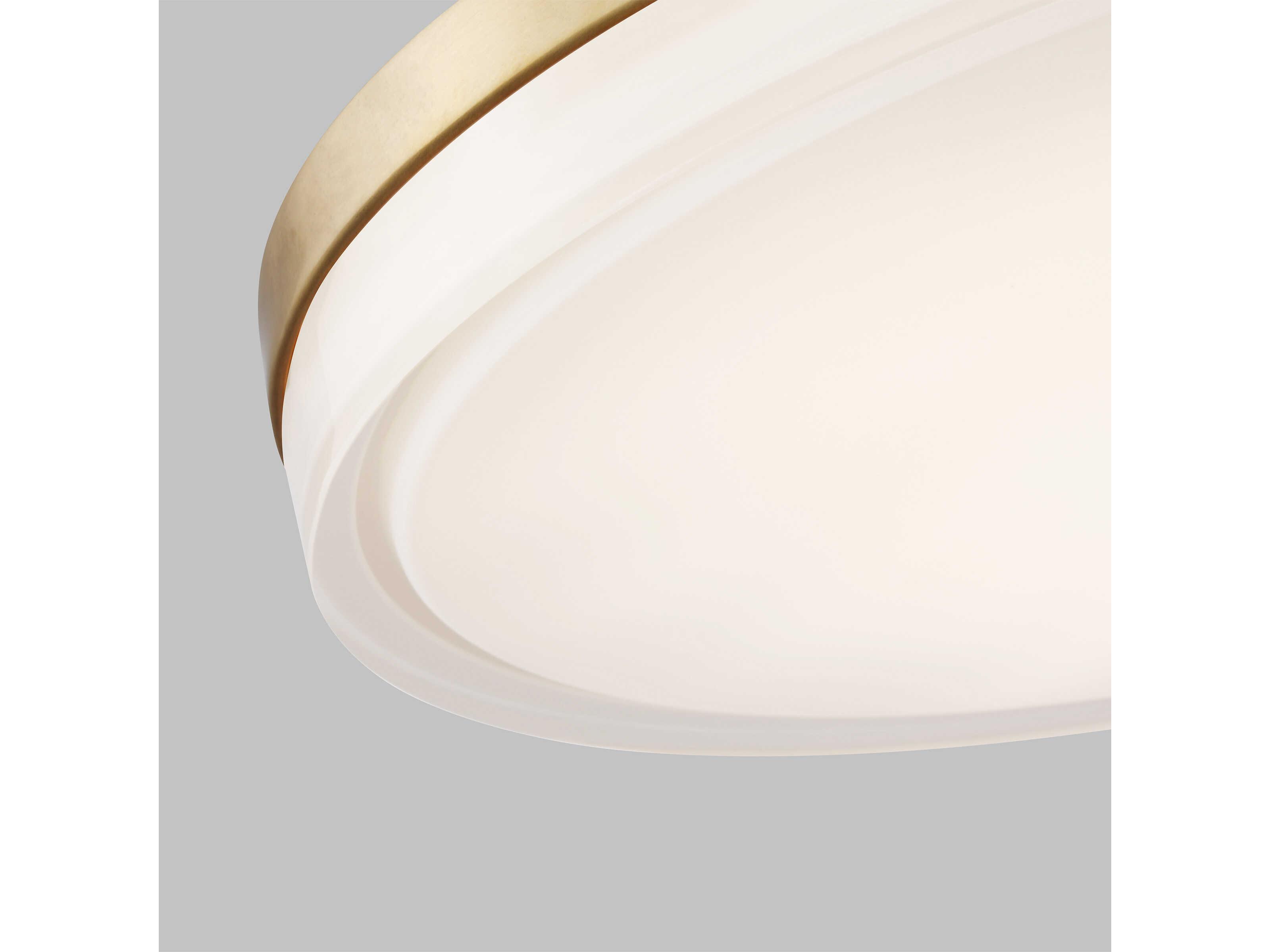 Visual Comfort Modern Wyatt 1-Light Natural Brass Round Flush Mount