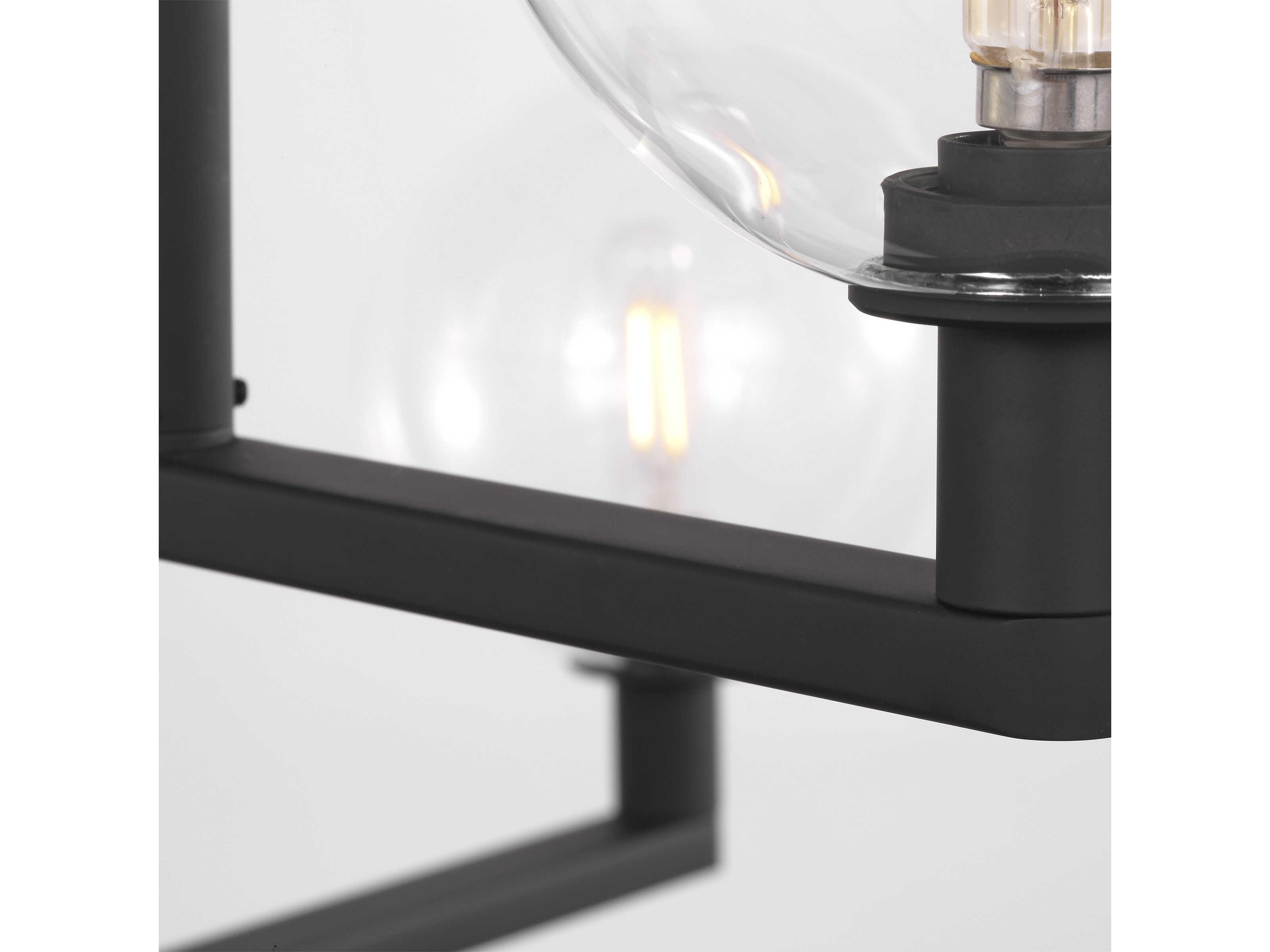 Visual Comfort Modern Gambit 8-Light Nightshade Black Globe Tiered Chandelier