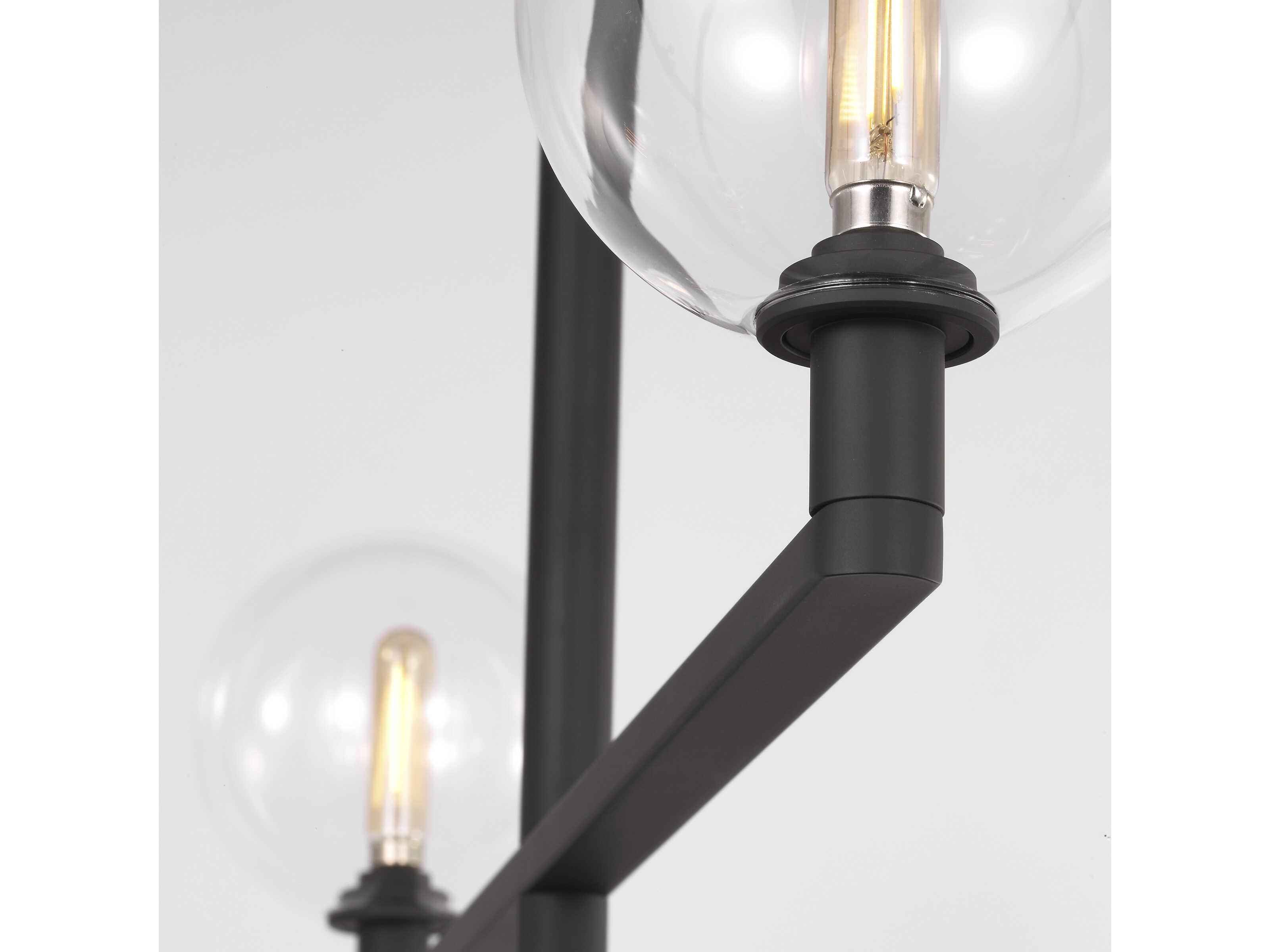 Visual Comfort Modern Gambit 8-Light Nightshade Black Globe Tiered Chandelier