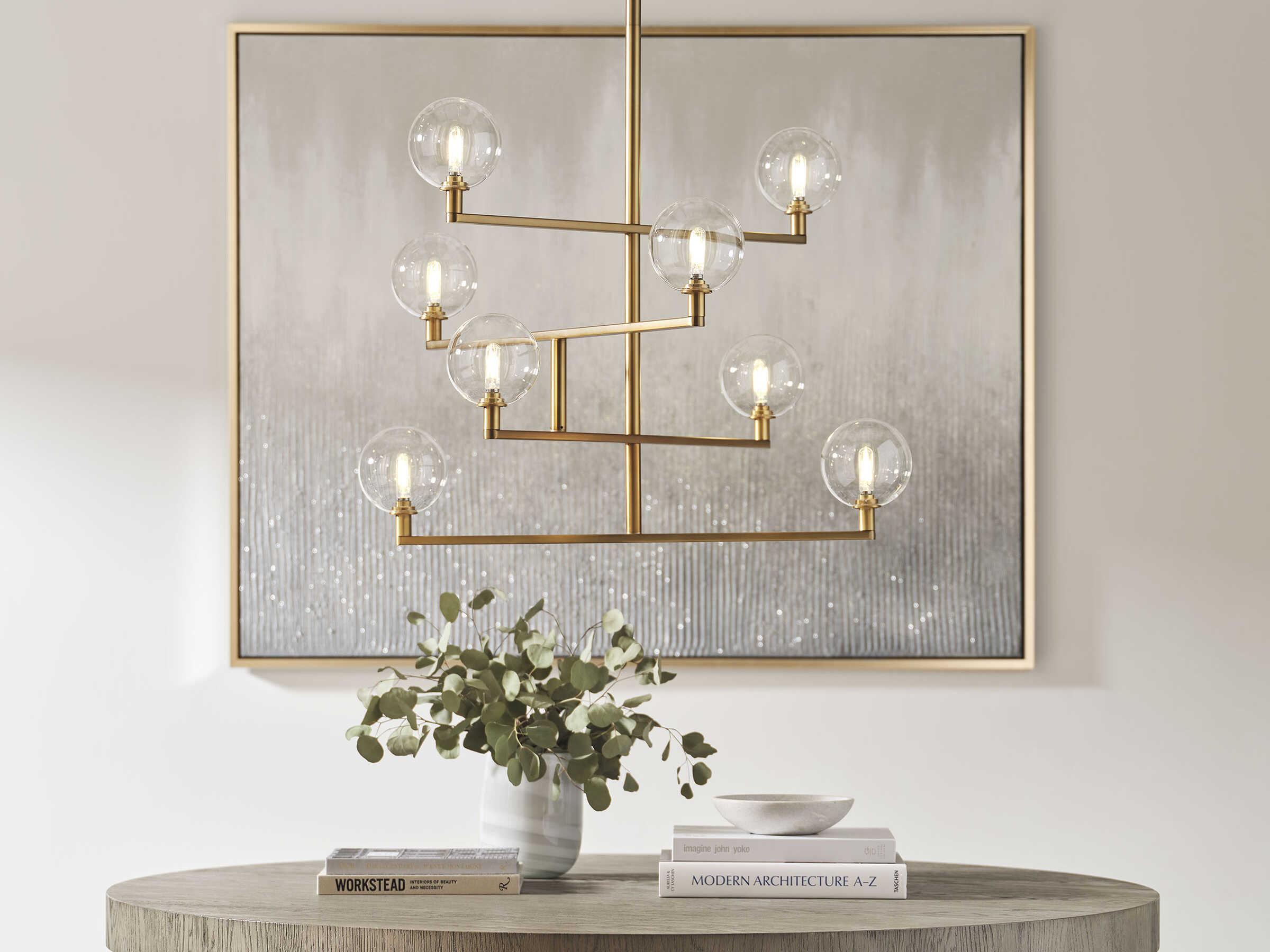 Visual Comfort Modern Gambit 8-Light Aged Brass Chandelier