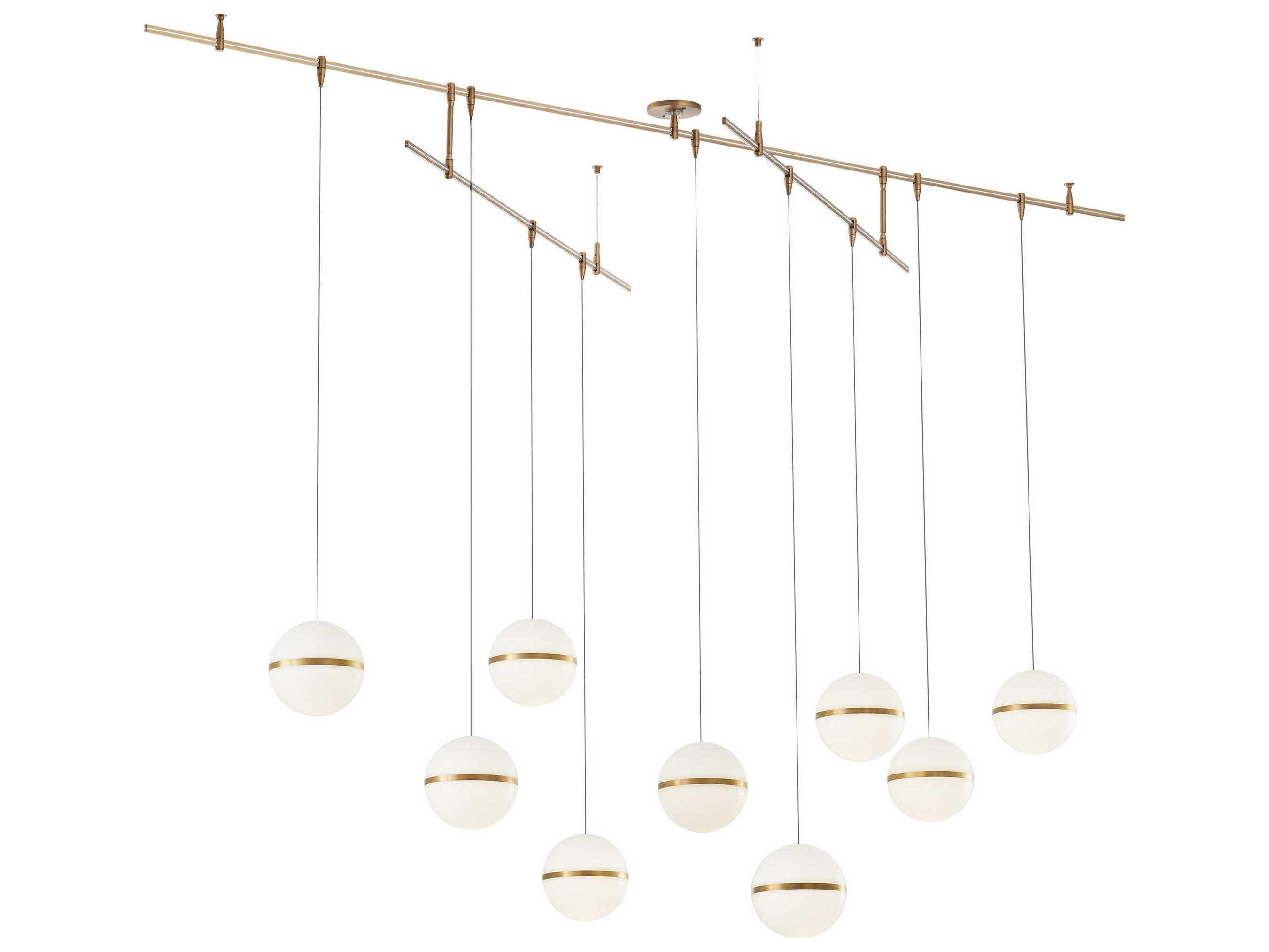 Visual Comfort Modern Hanea 9-Light Natural Brass Chandelier