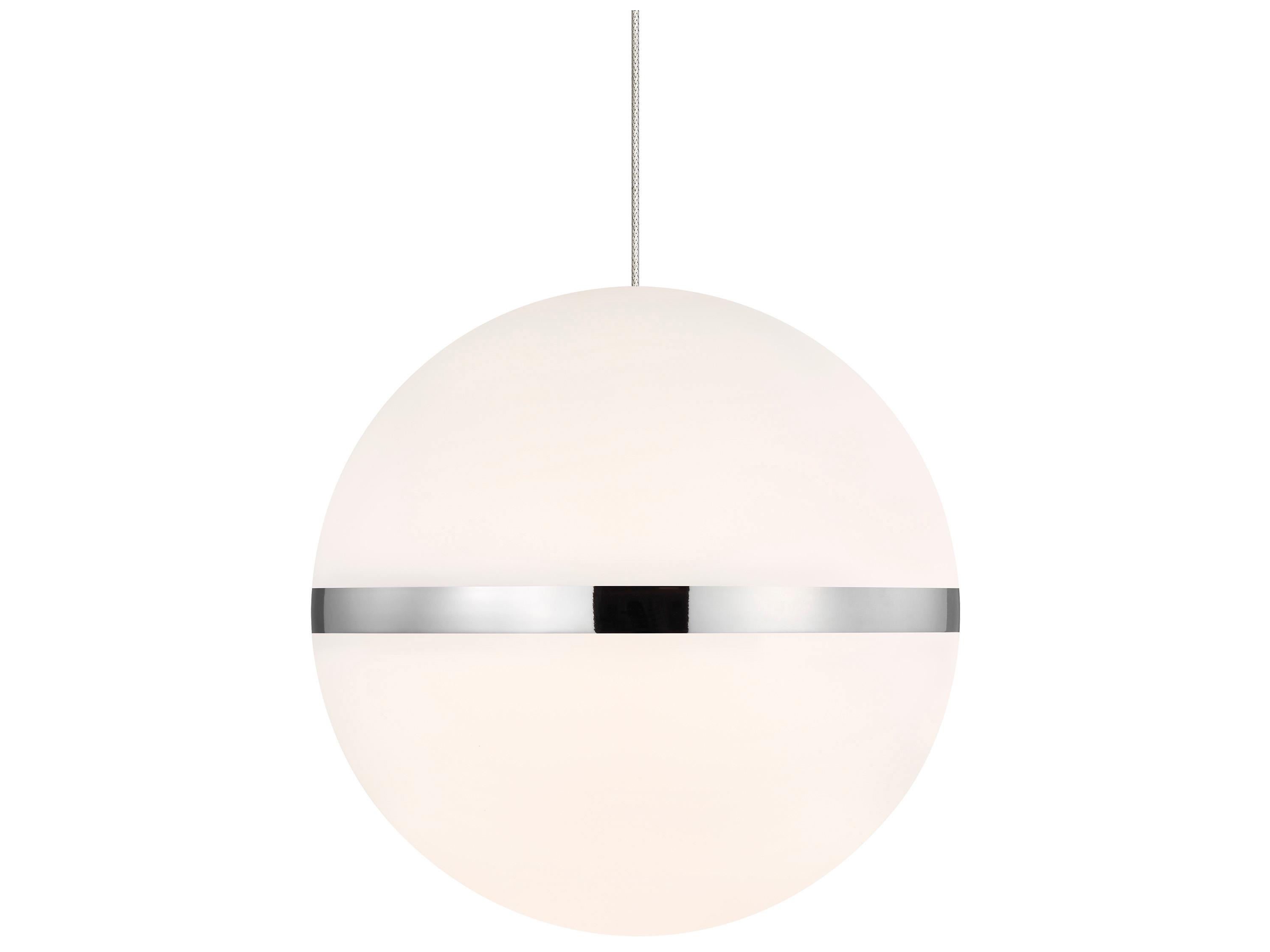 Visual Comfort Modern Hanea 1-Light Satin Nickel Globe Mini Pendant