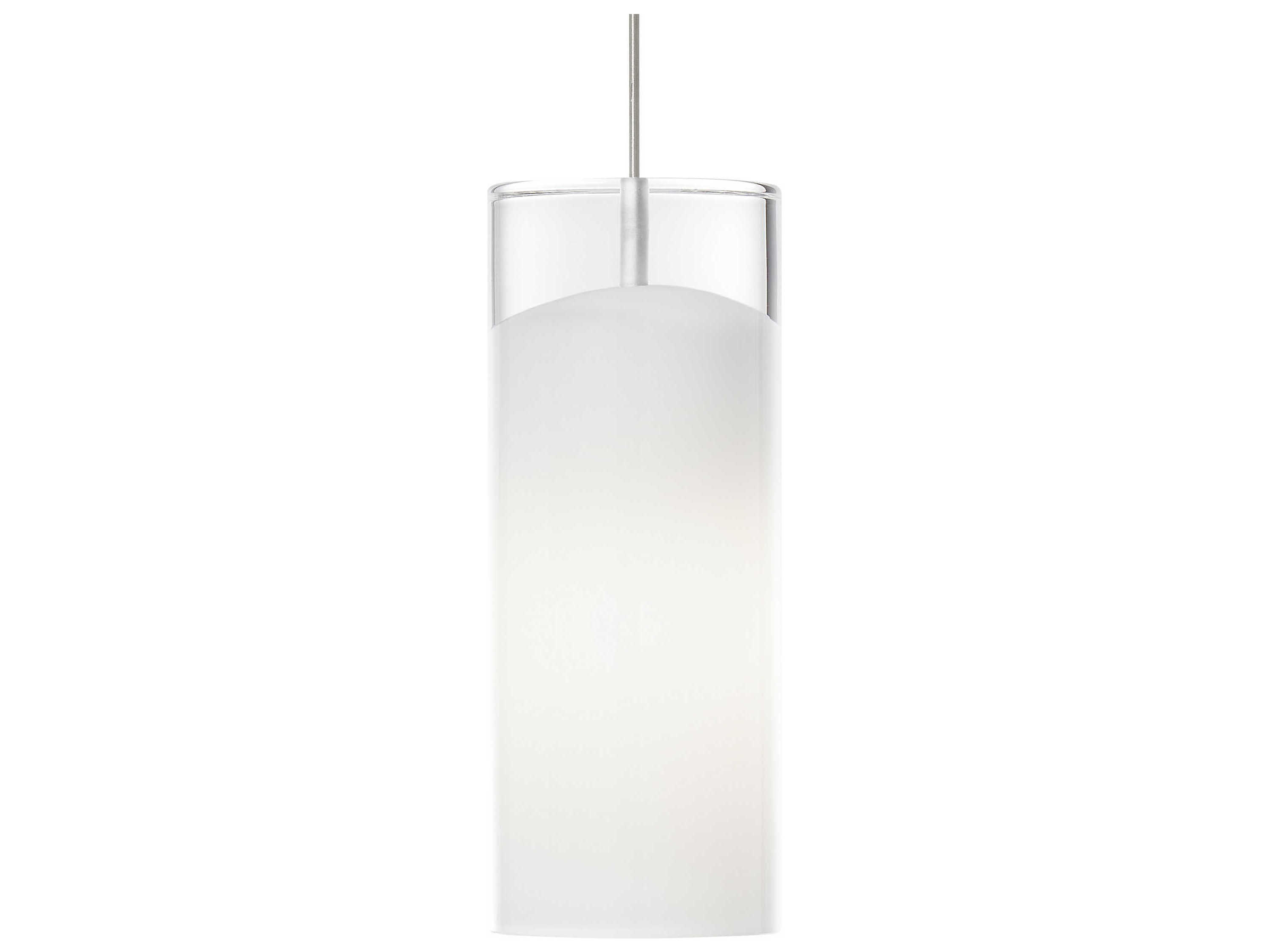 Visual Comfort Modern Horizon 1-Light Satin Nickel White Cylinder Mini Pendant