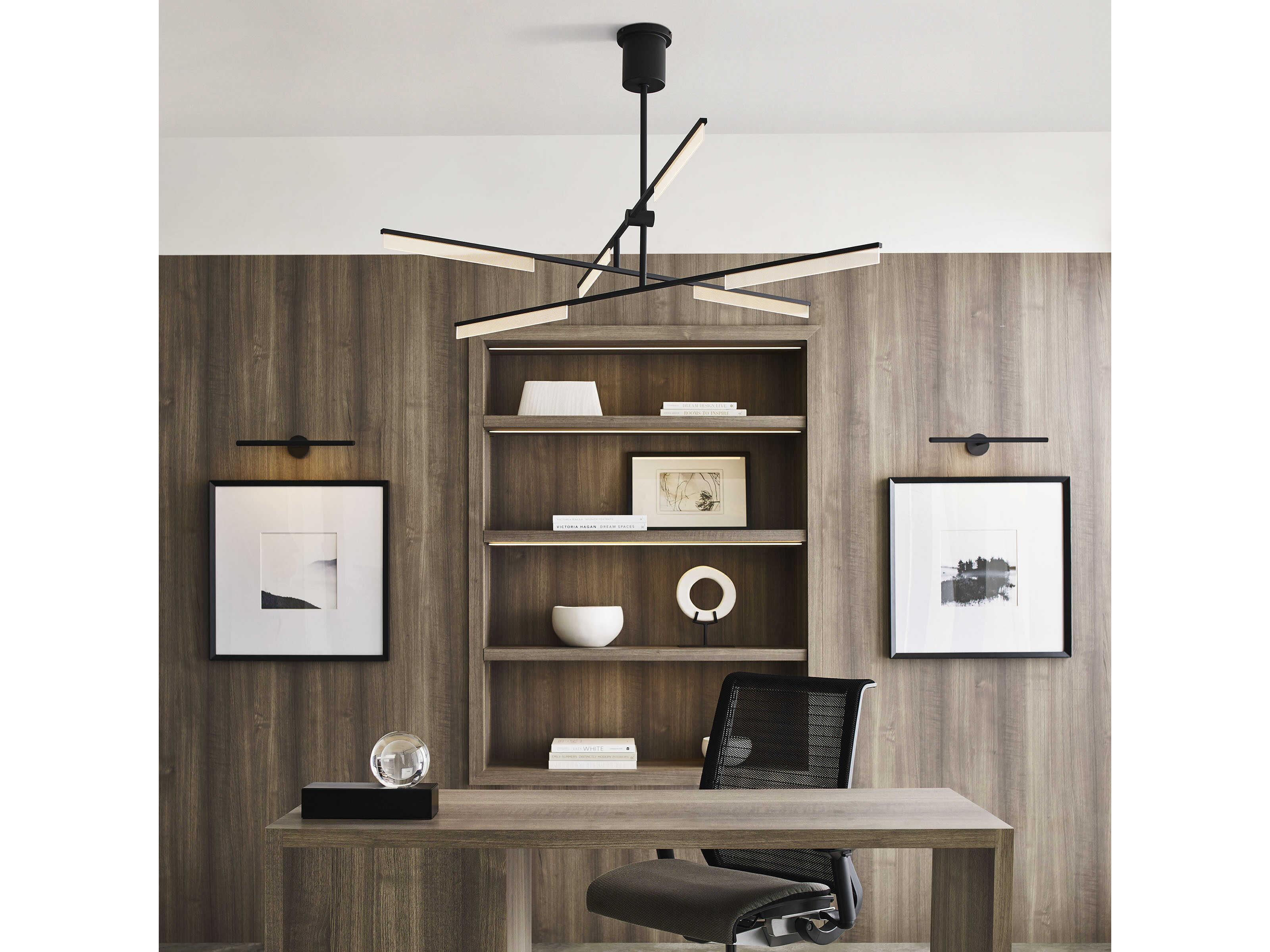 Visual Comfort Modern Klee 3-Light Nightshade Black Linear Chandelier