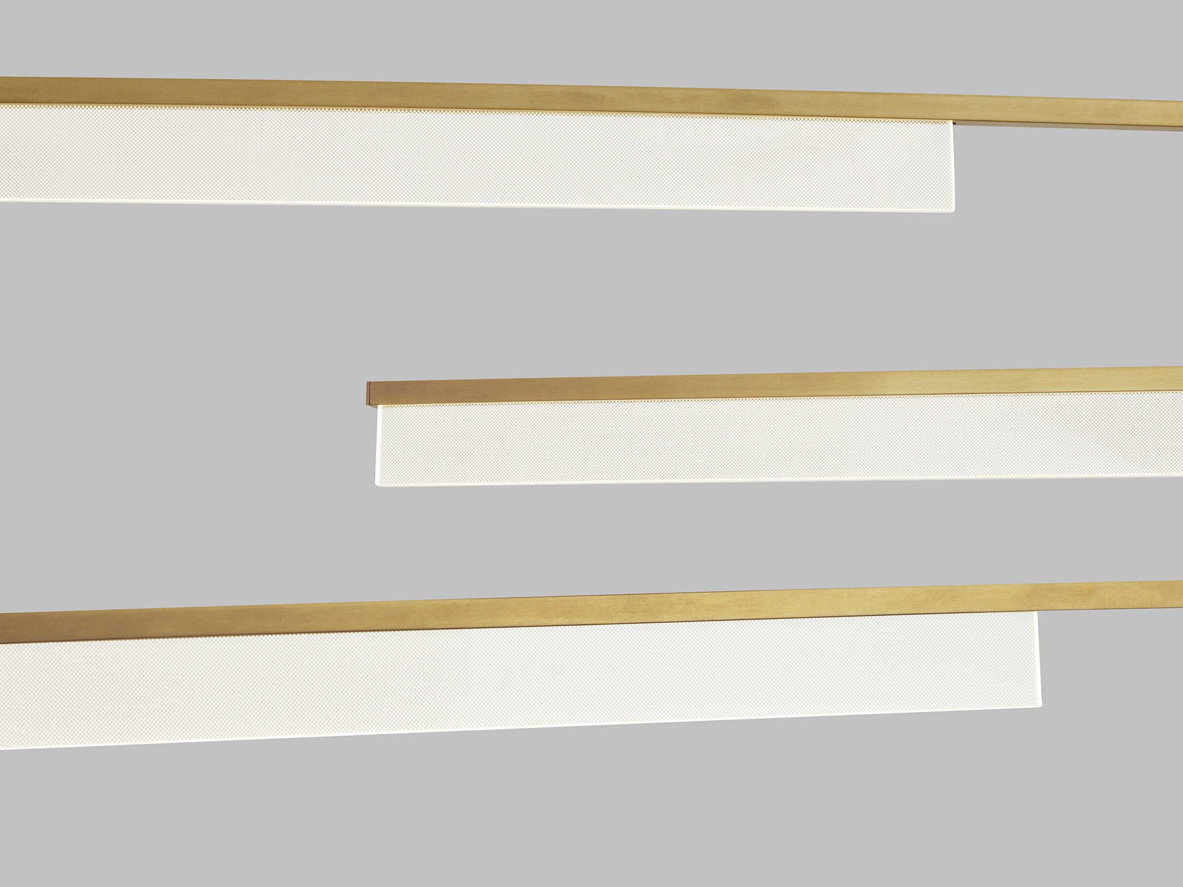 Visual Comfort Modern Klee 3-Light Natural Brass Linear Chandelier