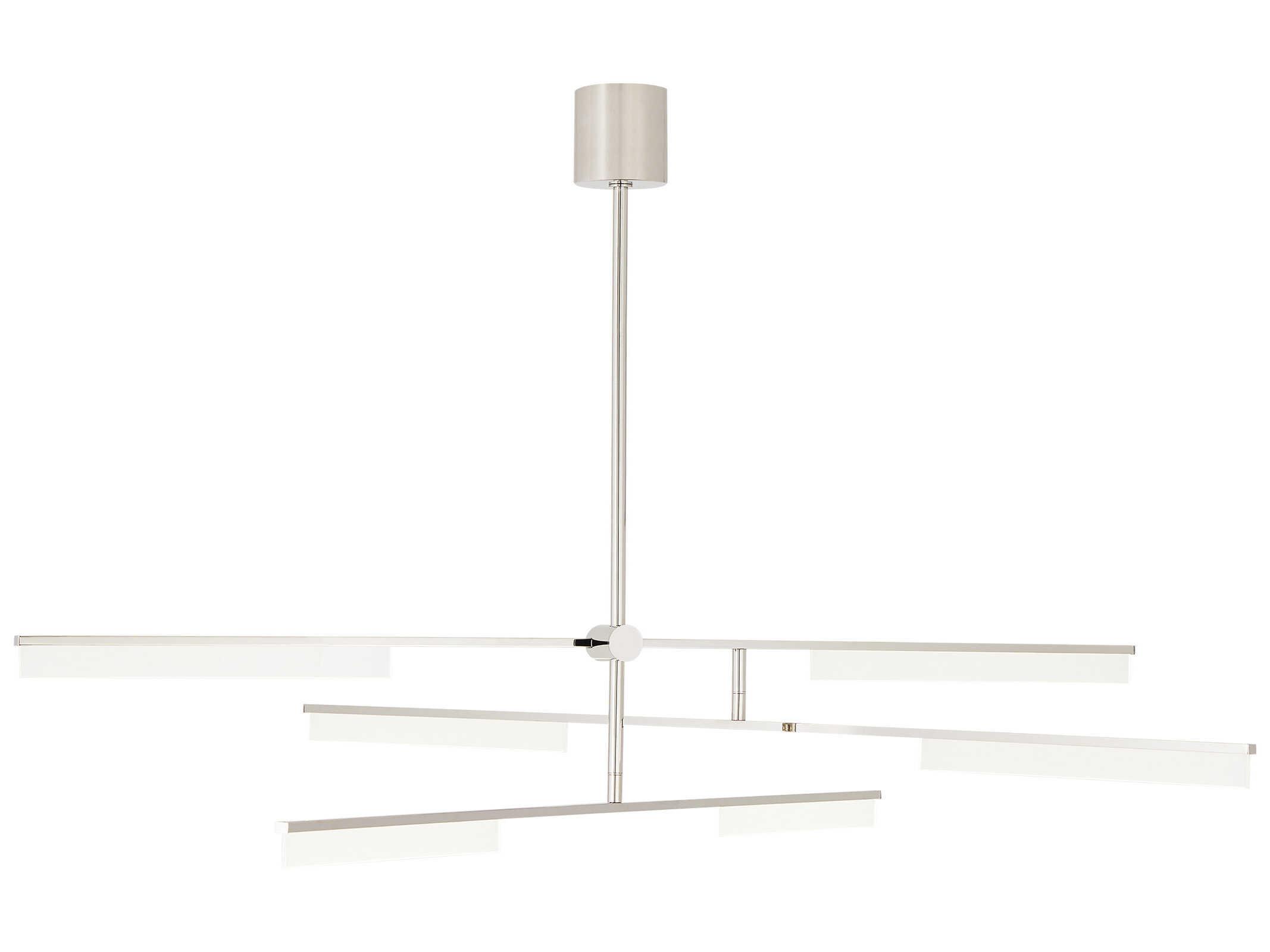 Visual Comfort Modern Klee 3-Light Polished Nickel Linear Chandelier