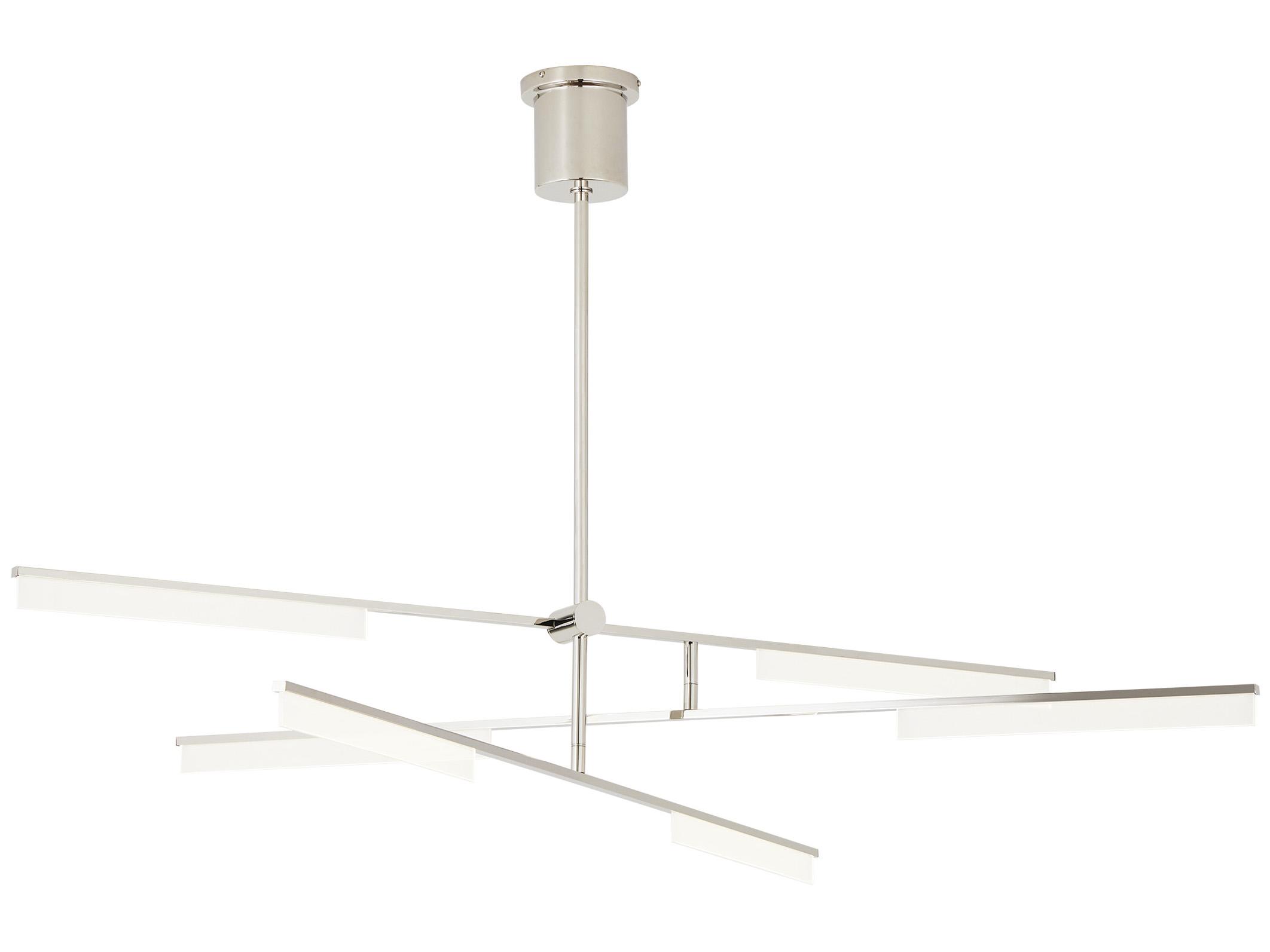 Visual Comfort Modern Klee 3-Light Polished Nickel Linear Chandelier