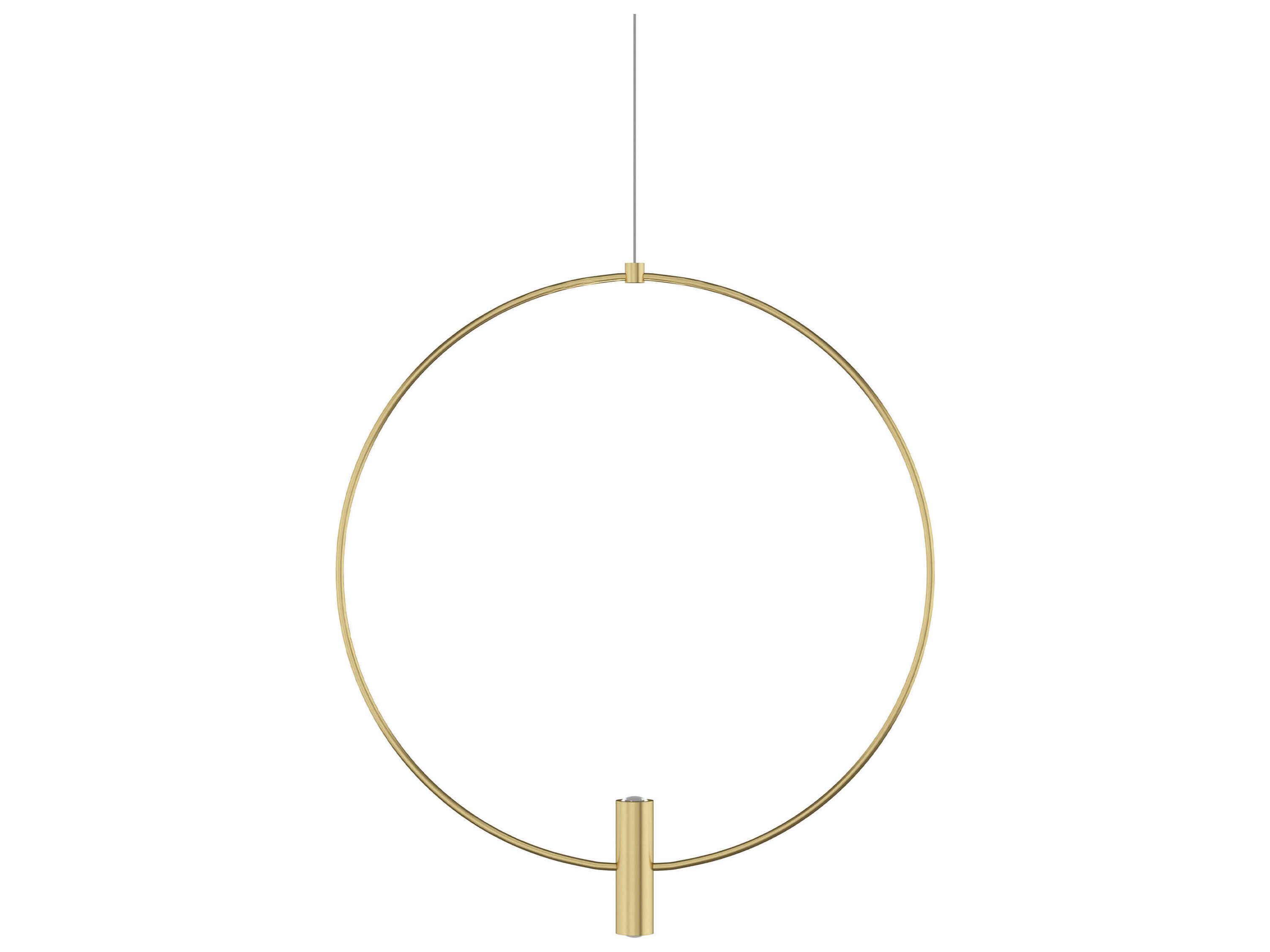 Visual Comfort Modern Layla 1-Light Natural Brass Round Pendant