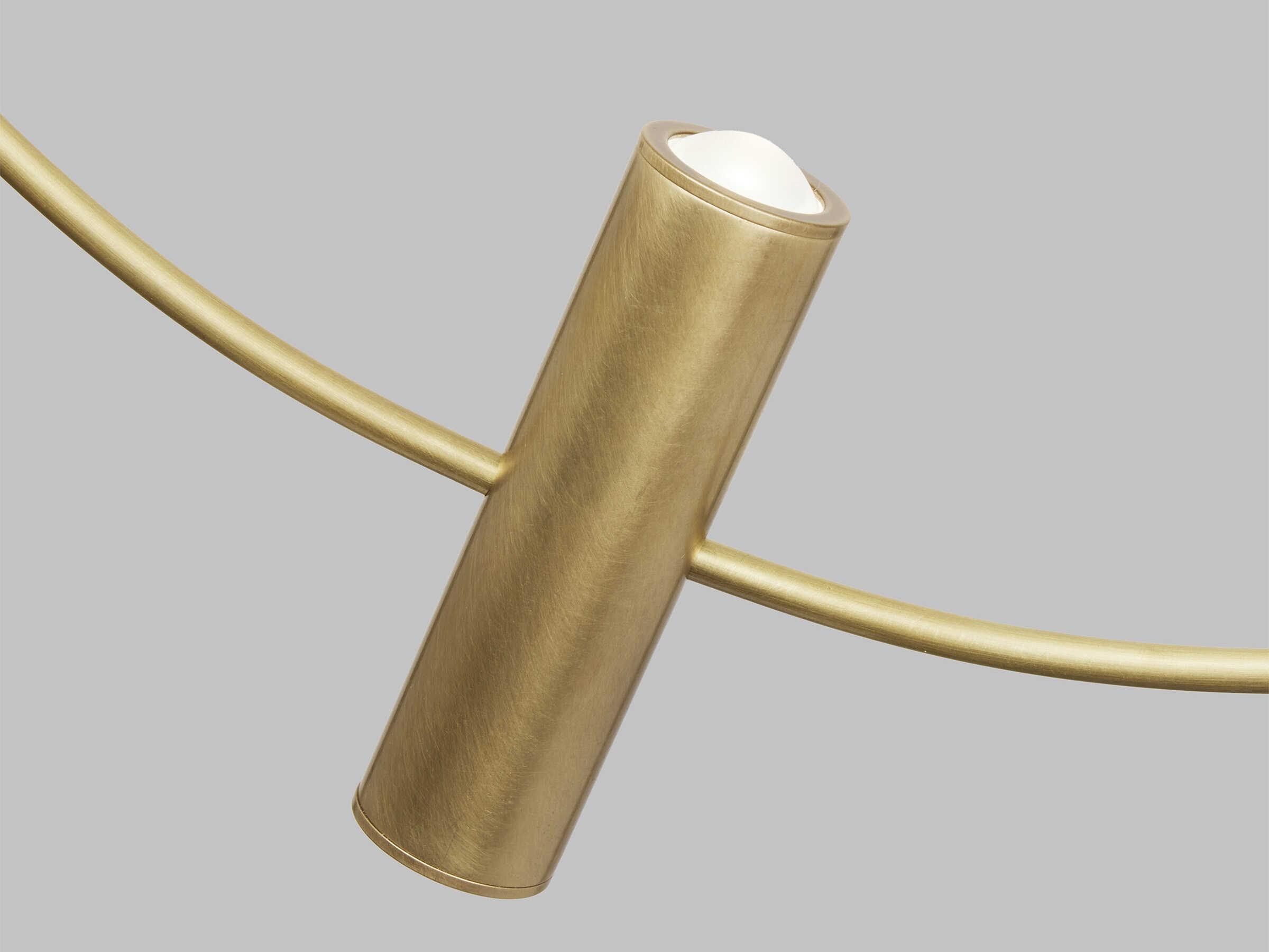 Visual Comfort Modern Layla 1-Light Natural Brass Round Pendant