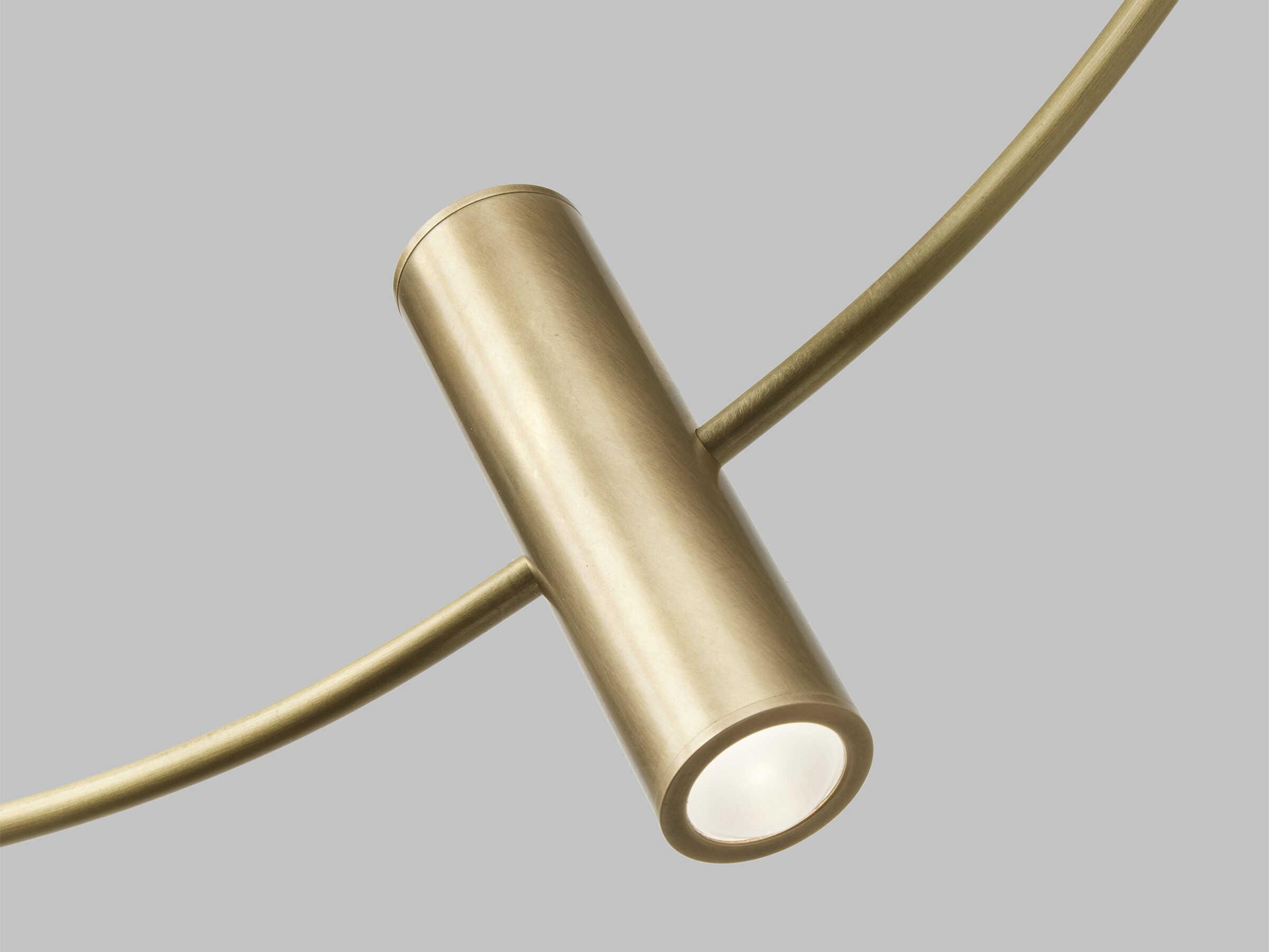 Visual Comfort Modern Layla 1-Light Natural Brass Round Pendant