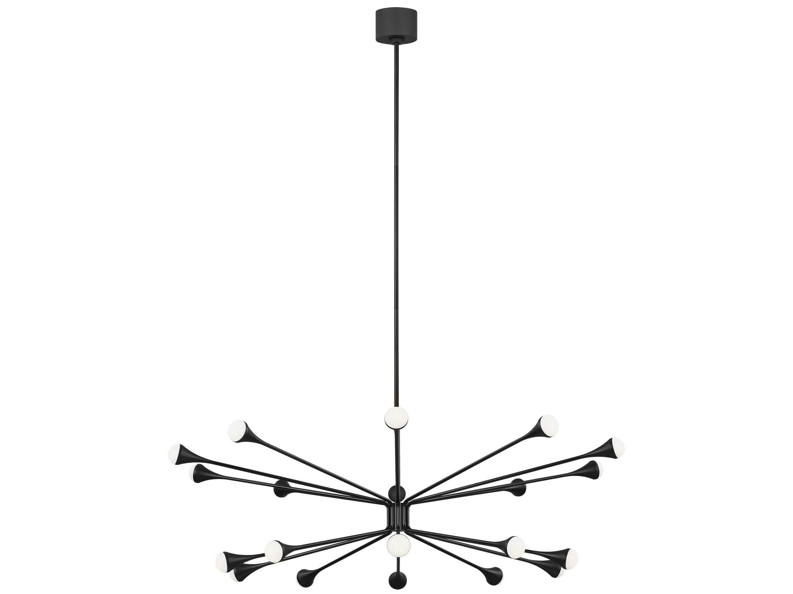 Visual Comfort Modern Lody 20-Light Matte Black Chandelier