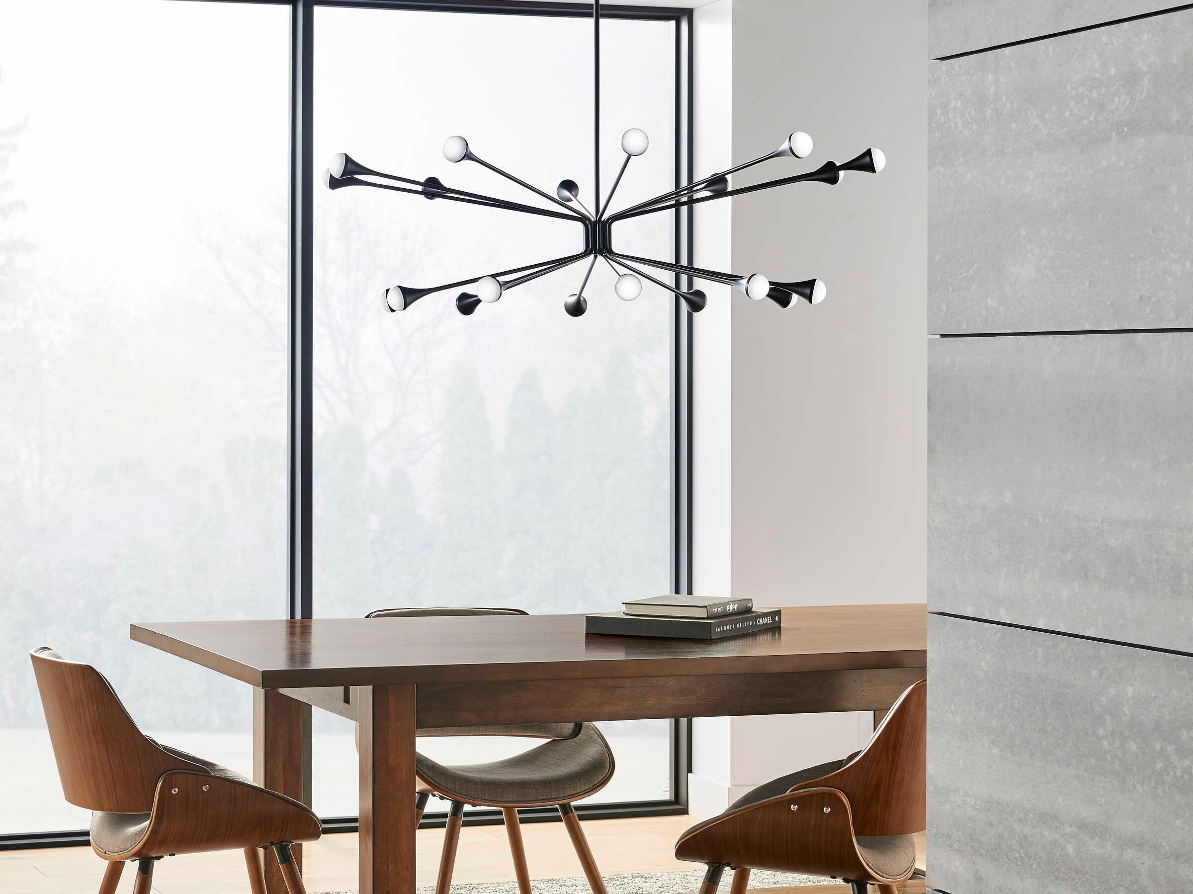 Visual Comfort Modern Lody 20-Light Matte Black Chandelier