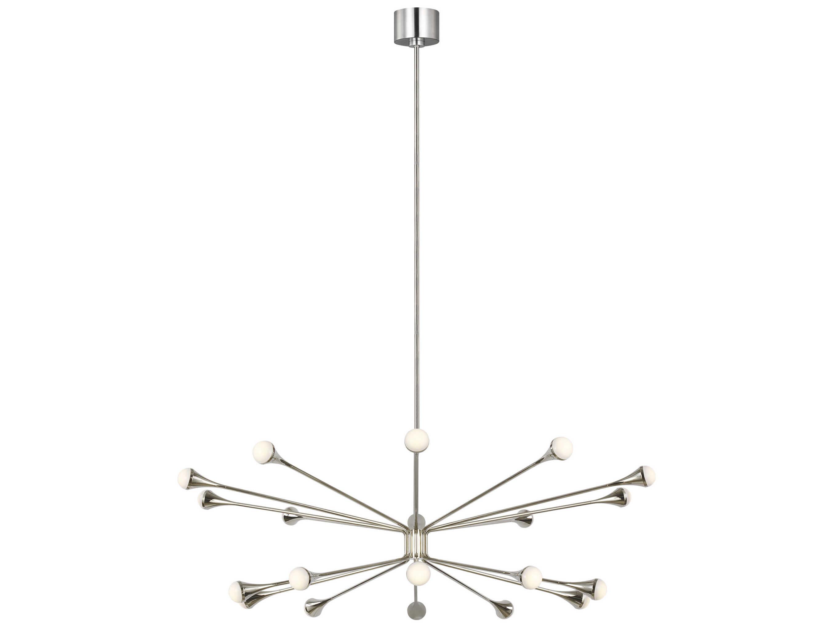 Visual Comfort Modern Lody 20-Light Polished Nickel Chandelier