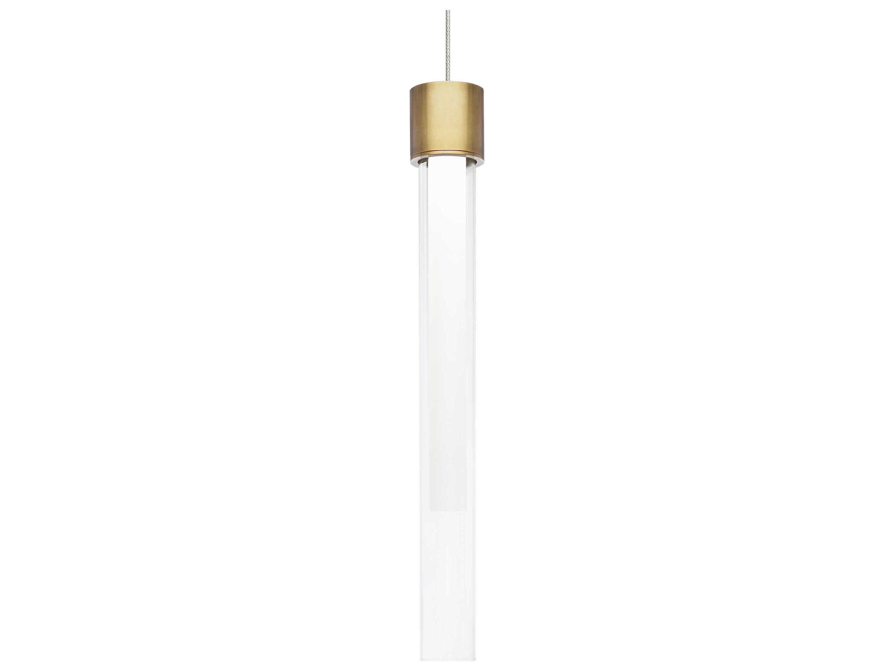 Visual Comfort Modern Linger 1-Light Natural Brass Cylinder Round Mini Pendant