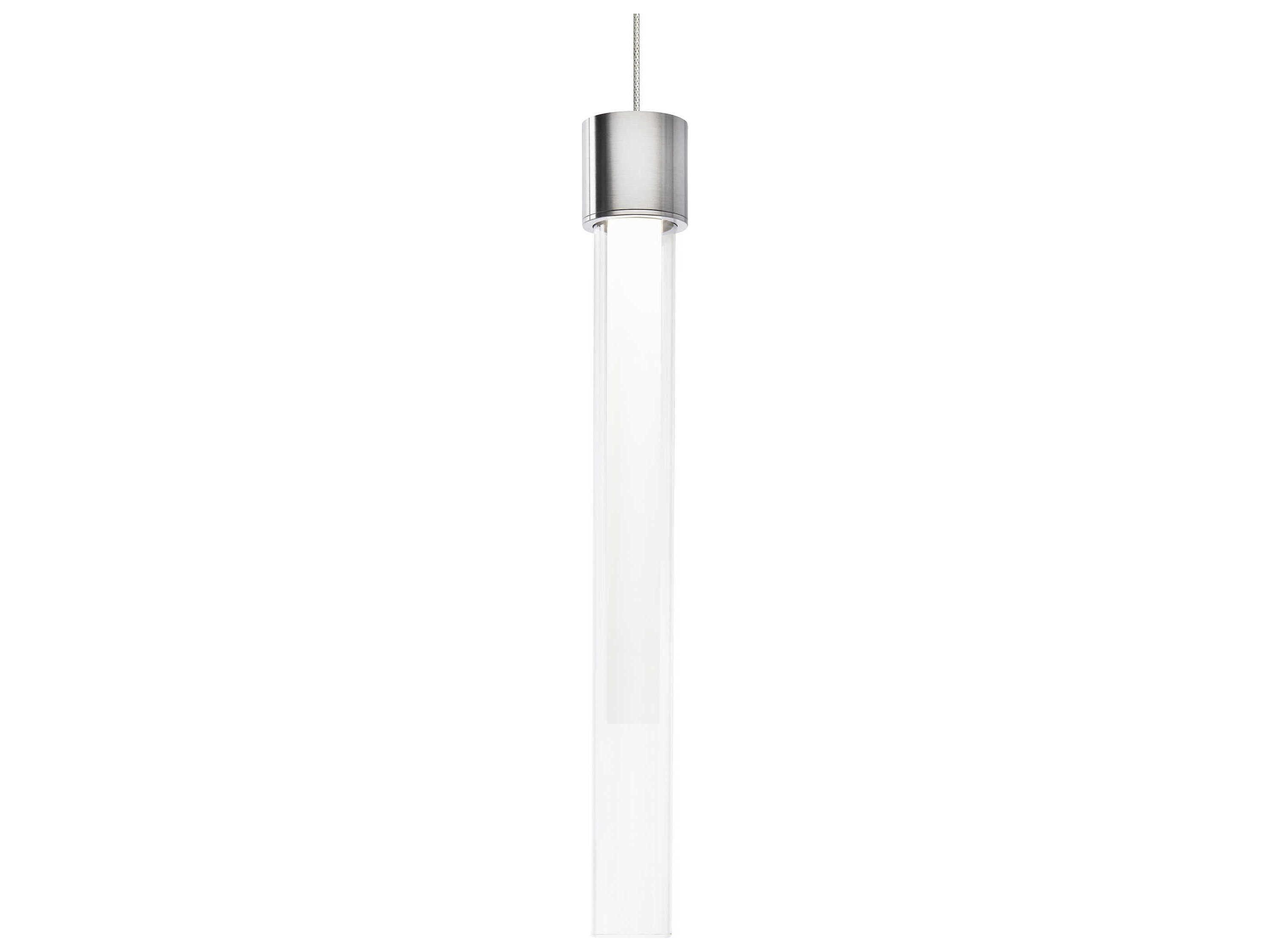 Visual Comfort Modern Linger 1-Light Satin Nickel Cylinder Mini Pendant