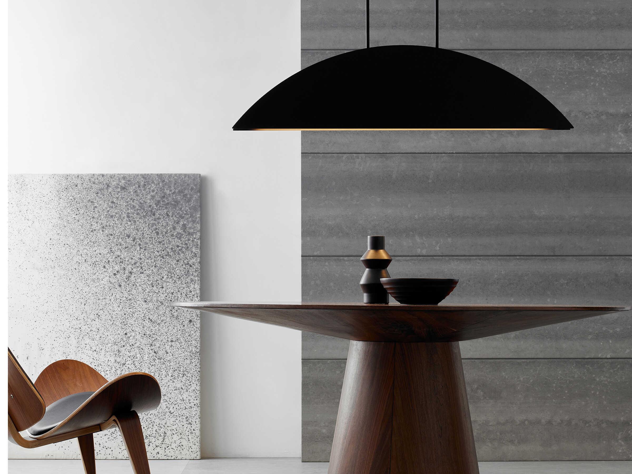 Visual Comfort Modern Bau 1-Light Nightshade Black Island Pendant