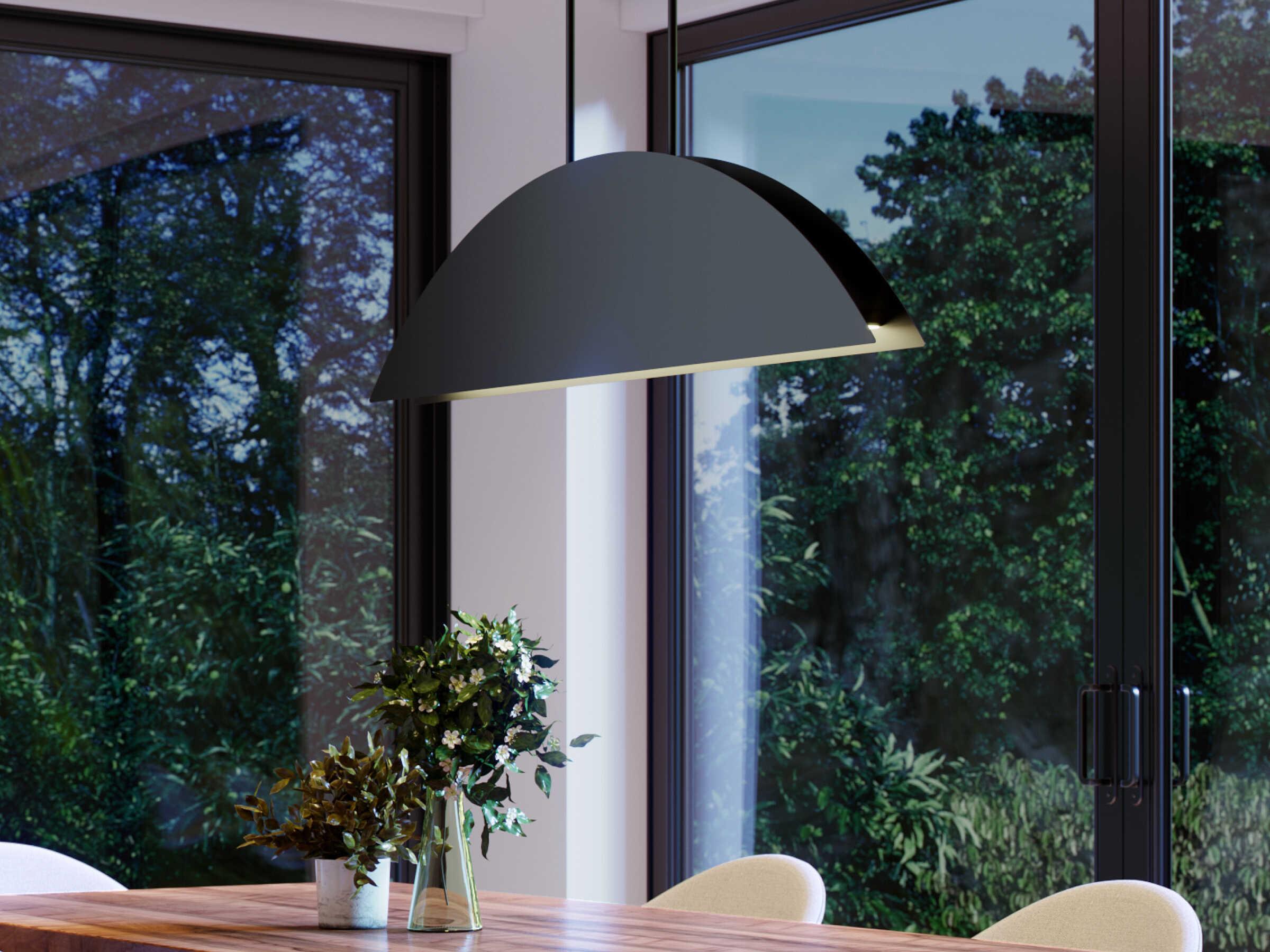 Visual Comfort Modern Bau 1-Light Nightshade Black Island Pendant