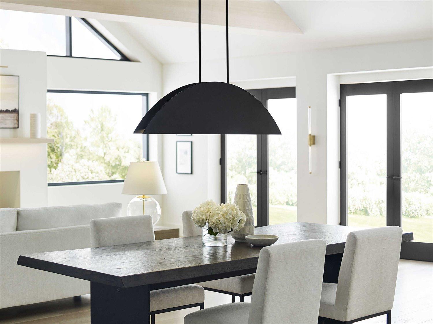 Visual Comfort Modern Bau 1-Light Nightshade Black Island Pendant